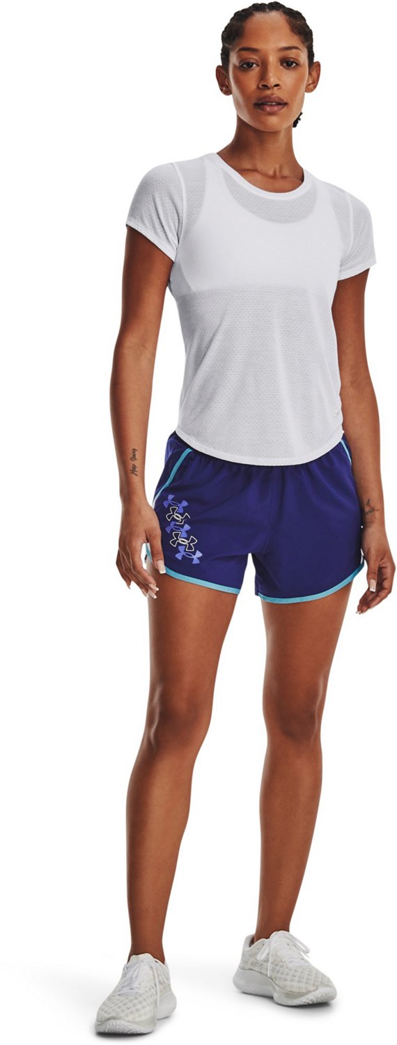 Under Armour Women's FlyBy 2.0 Logo Shorts 3.5 in Academy