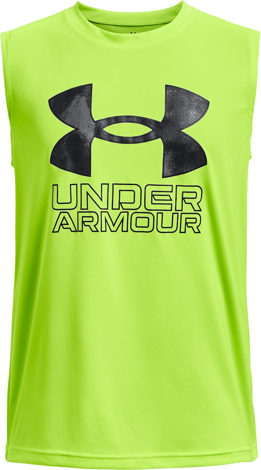 Under Armour Boys Tech Hybrid Print Fill Tank Top Academy 3746