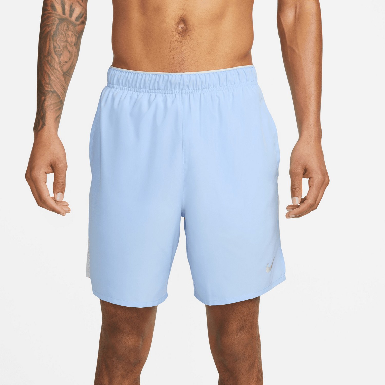 Nike Men's DriFIT Challenger Brief Lined Running Shorts 7 in Academy