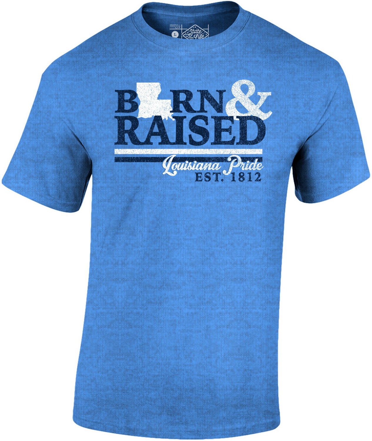 BORN X RAISED Blue Short Sleeve Tee