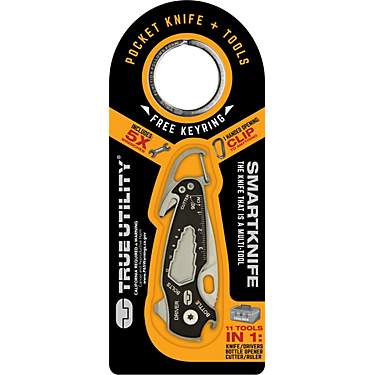TRUE Smart Knife 11-in-1 Tool Pocket Knife with Built-In Carabiner                                                              