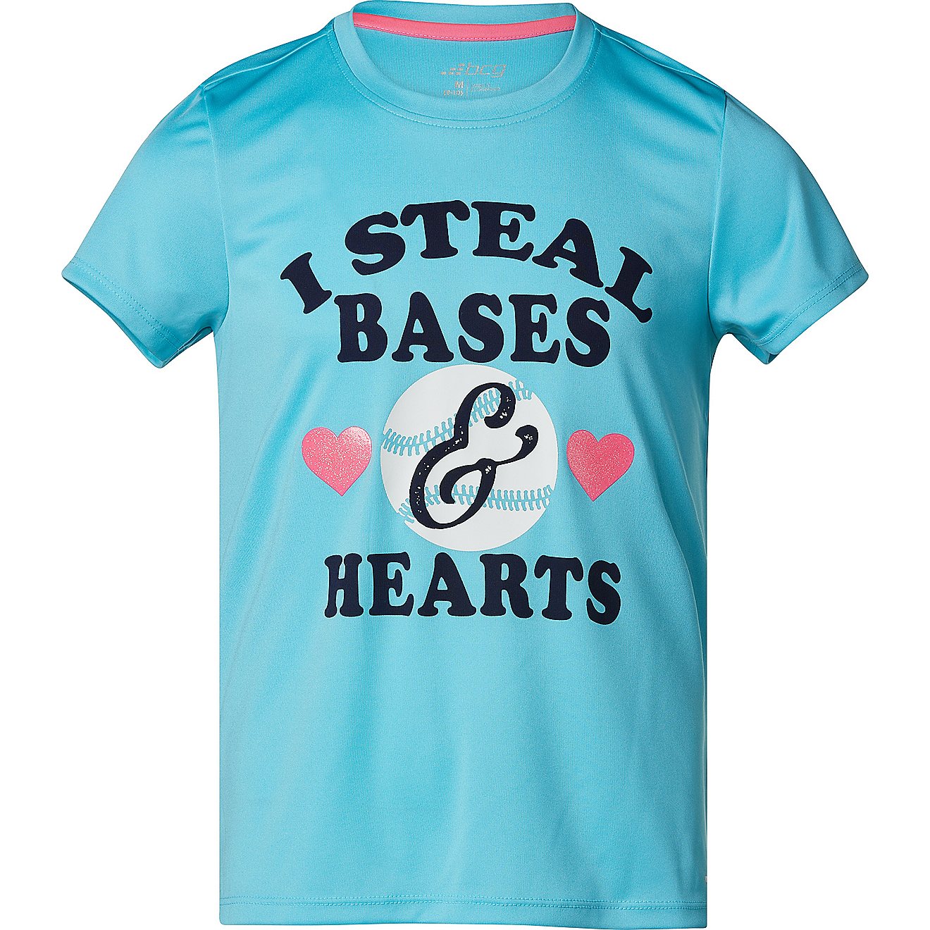 BCG Girls' Bases & Hearts Turbo Short Sleeve T-shirt                                                                             - view number 1