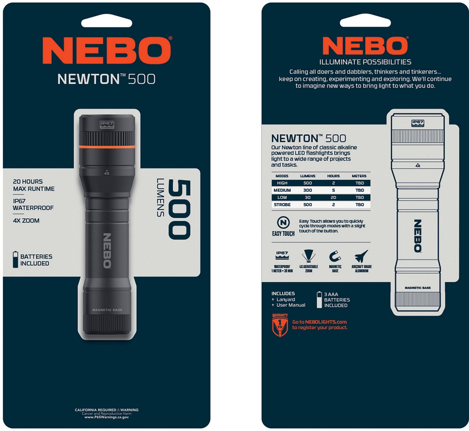 NEBO Newton 500 Lumen Alkaline Flashlight                                                                                        - view number 2