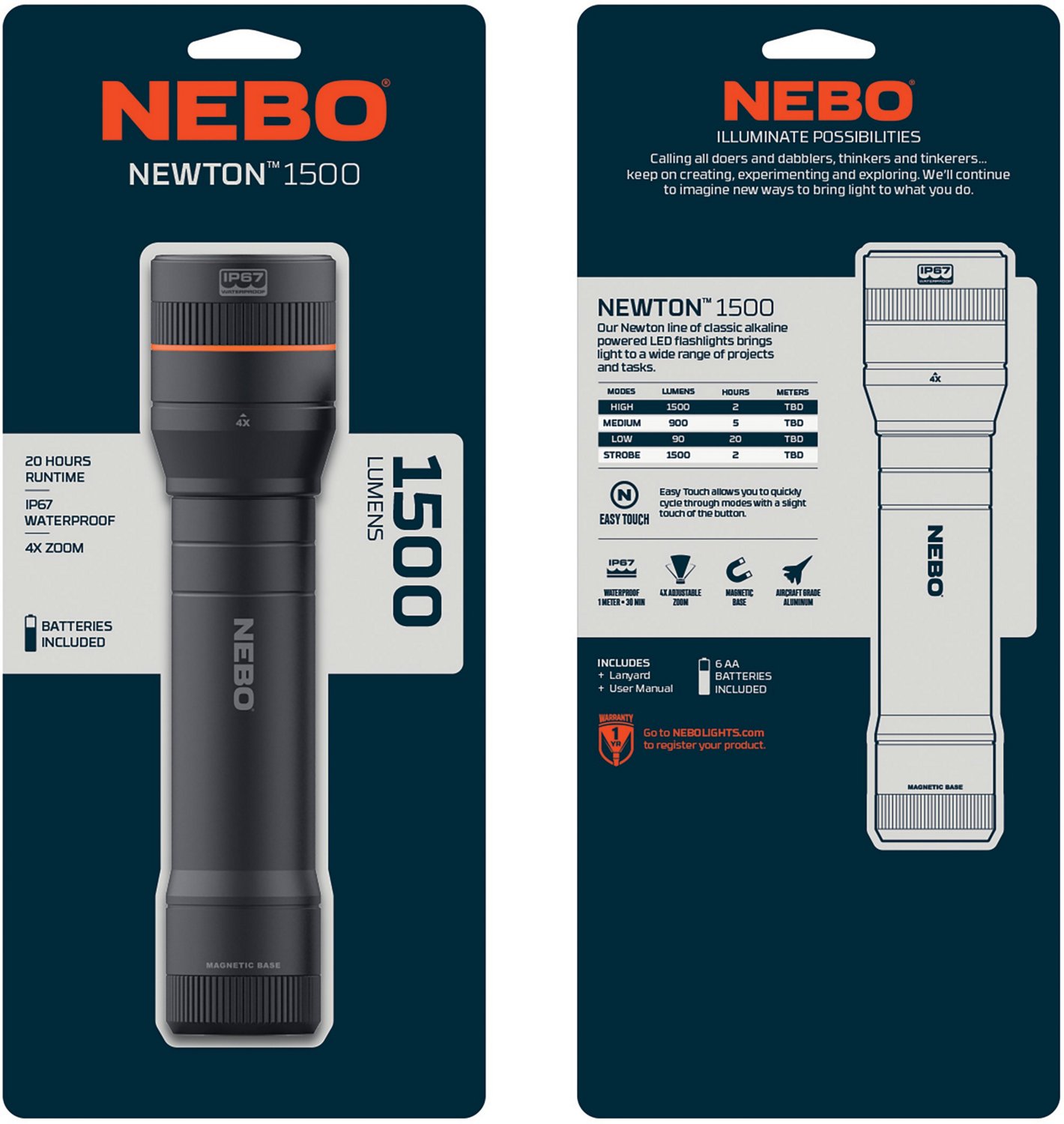 NEBO Newton 1500 Lumen Alkaline Flashlight                                                                                       - view number 2
