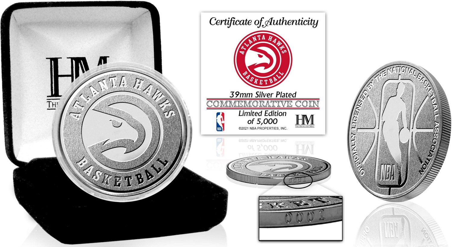 The Highland Mint Atlanta Hawks Silver Mint Coin Academy