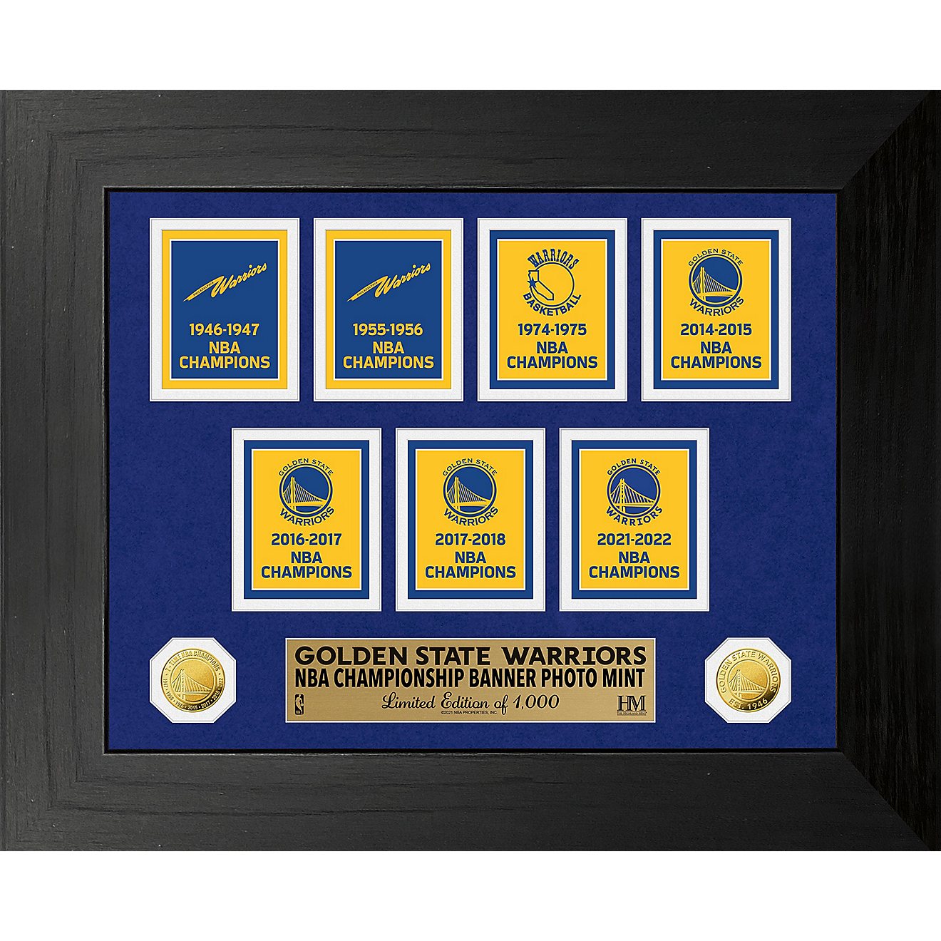 The Highland Mint Golden State Warriors 7x Champions Deluxe Banner