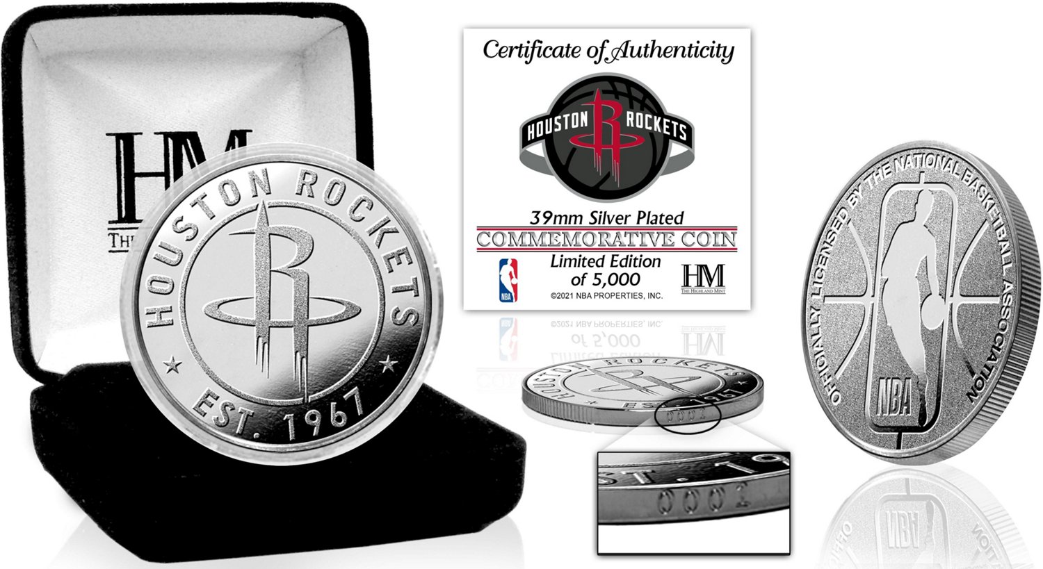 The Highland Mint Houston Rockets Silver Mint Coin Academy
