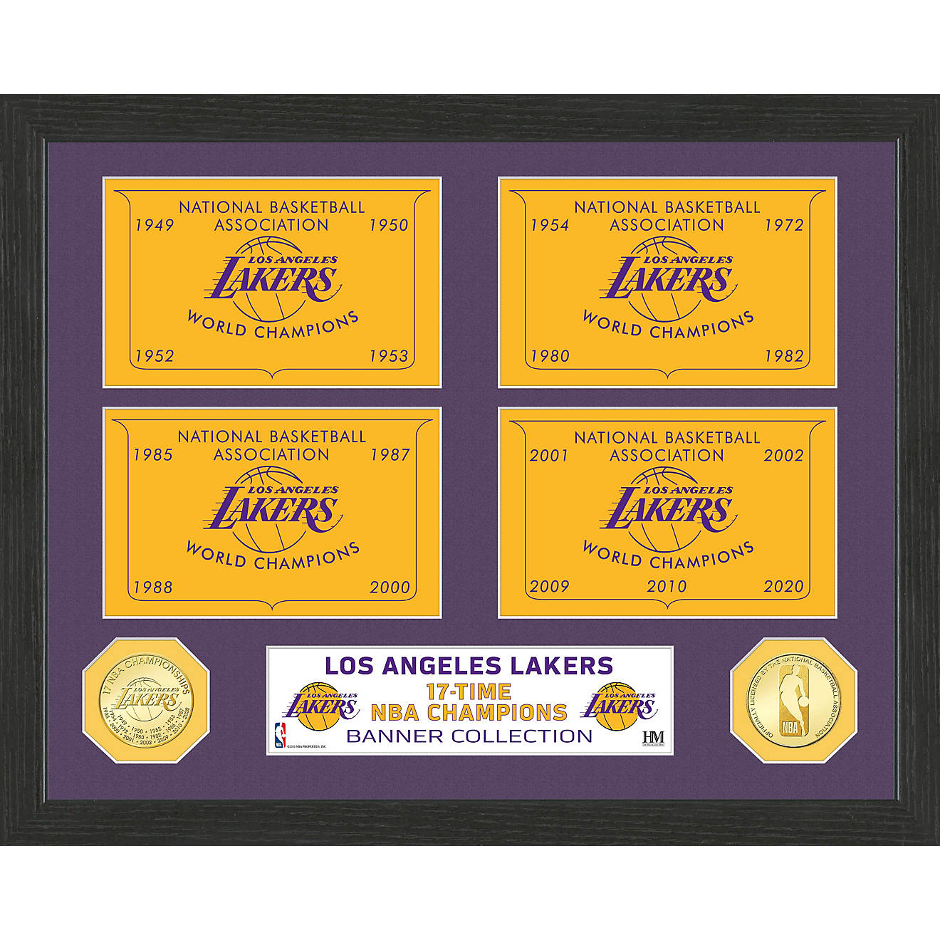 The Highland Mint Los Angeles Lakers NBA Champions Bronze coin Banner Collection                                                 - view number 1