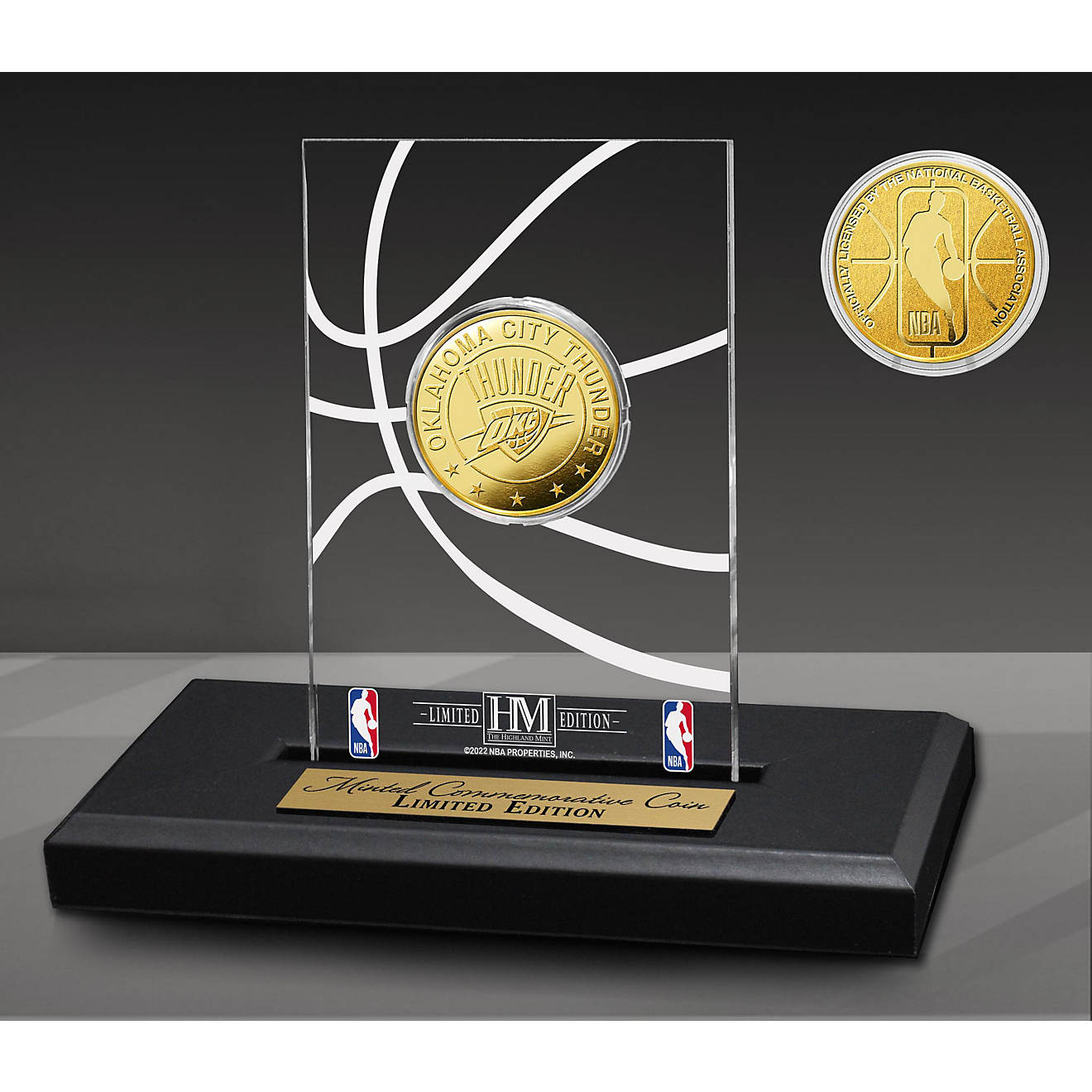 The Highland Mint Oklahoma City Thunder Gold Coin Acrylic Display                                                                - view number 1