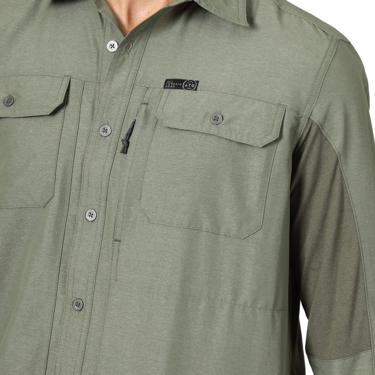 Wrangler Men's ATG Mixed Material Long Sleeve Shirt - view number 3