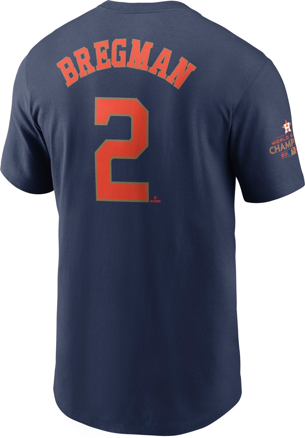 Nike Men’s Houston Astros Bregman Gold Name and Number Graphic T-Shirt Navy Blue, Small - MLB Apparel Events at Academy Sports