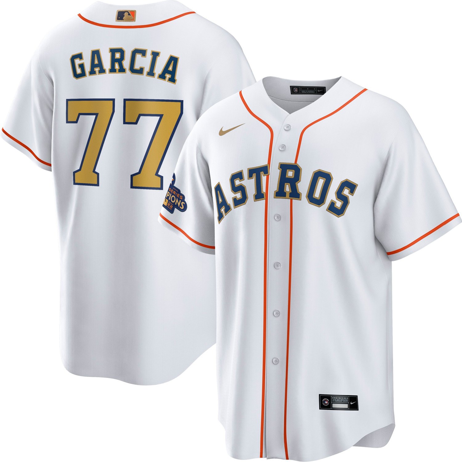 Men's Luis Garcia Houston Astros Replica Black Golden Alternate Jersey