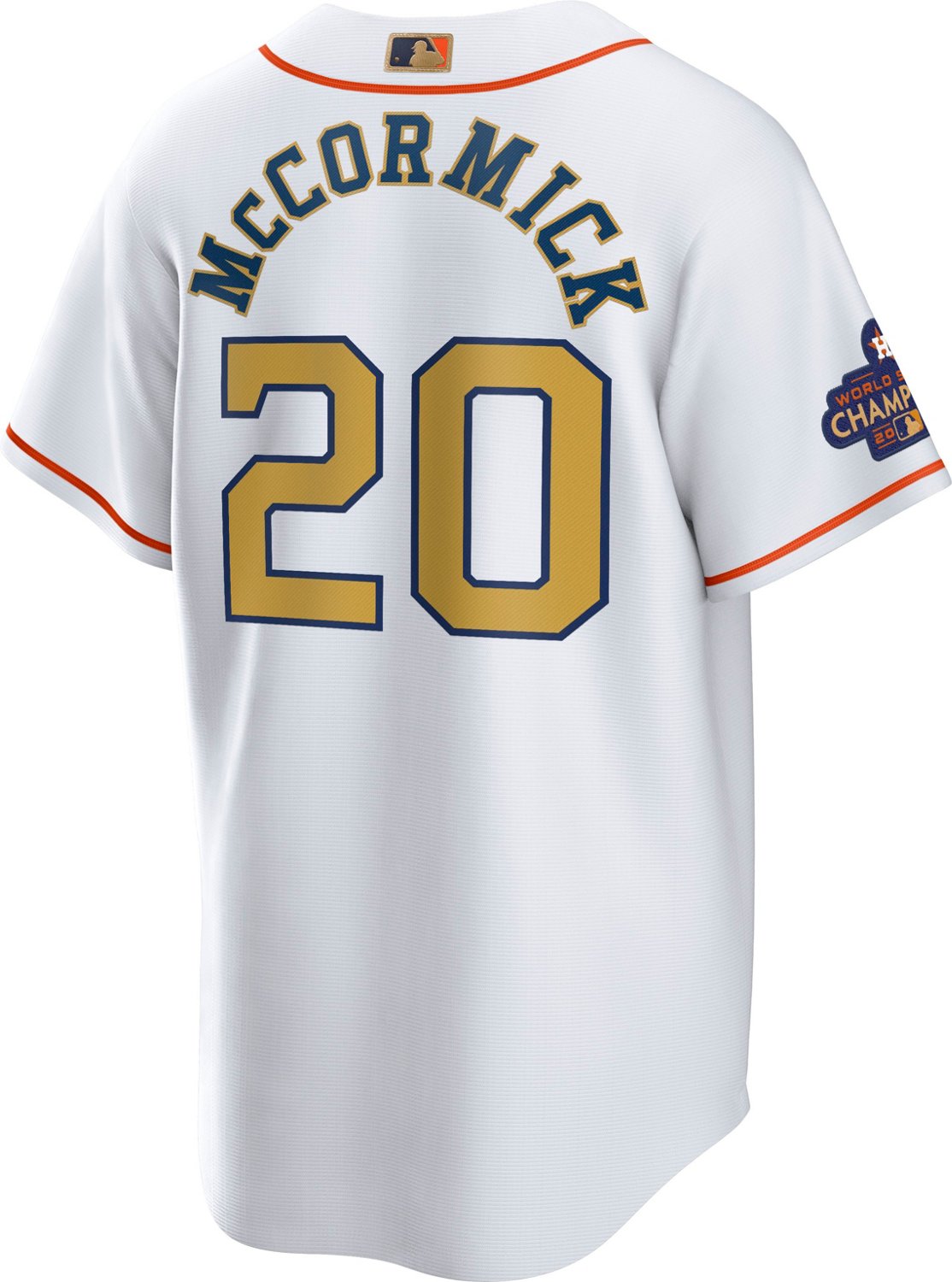 Nike Men's Houston Astros Gold Chas McCormick Replica Jersey Academy