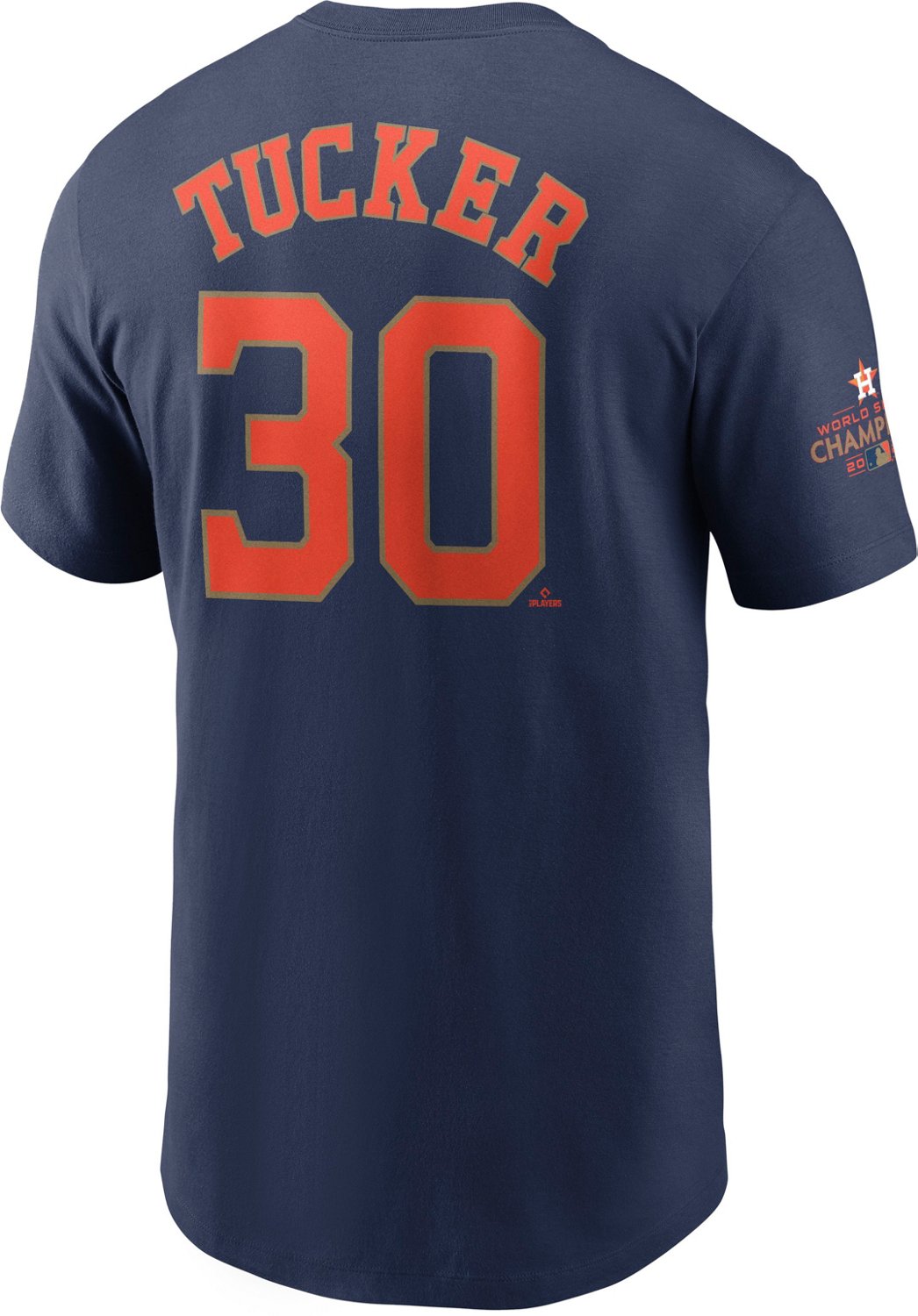 Nike Men's Houston Astros Tucker Gold Name and Number Graphic T