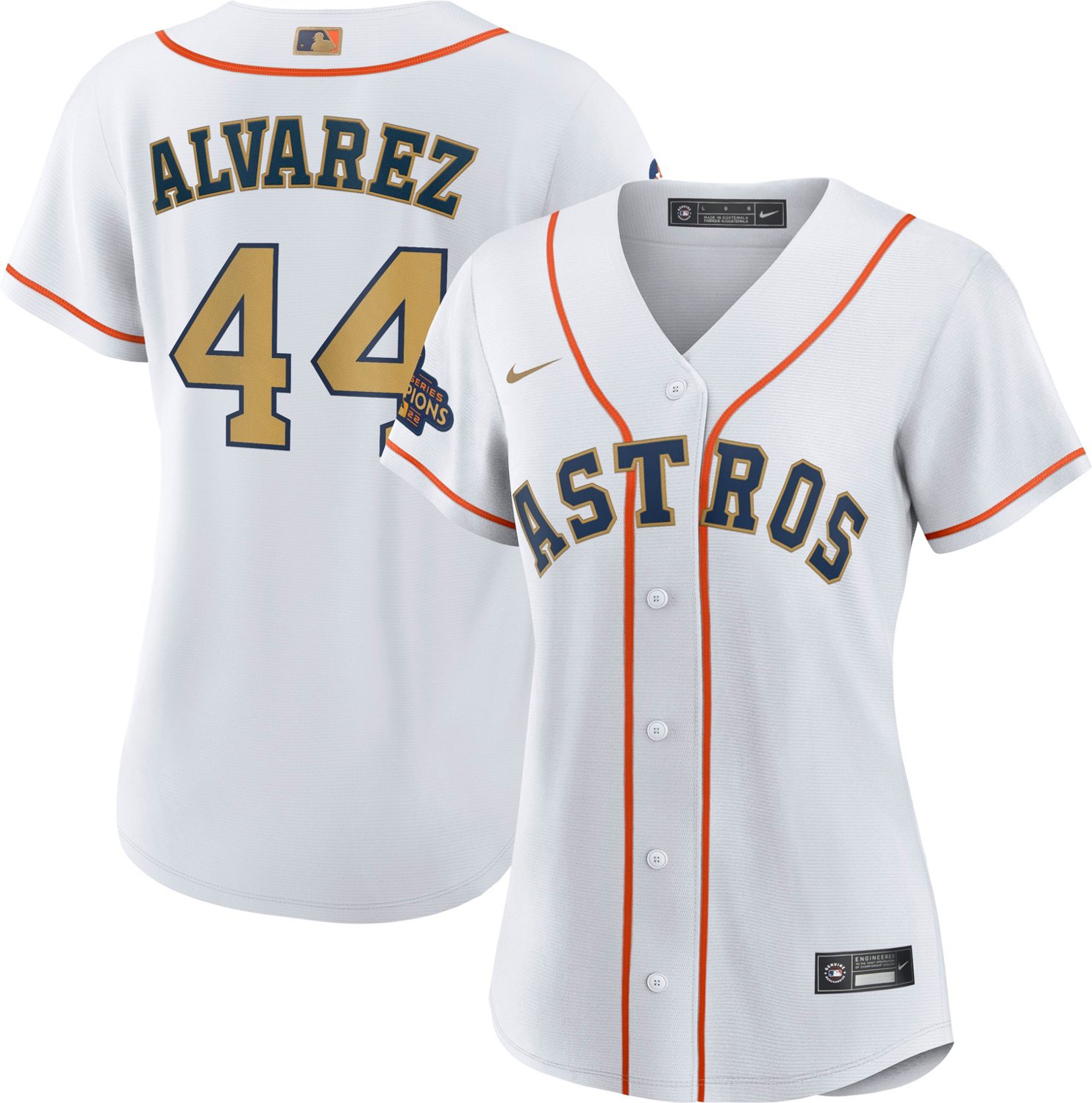 Nike Women's Houston Astros Gold Yordan Alvarez Replica Jersey Academy