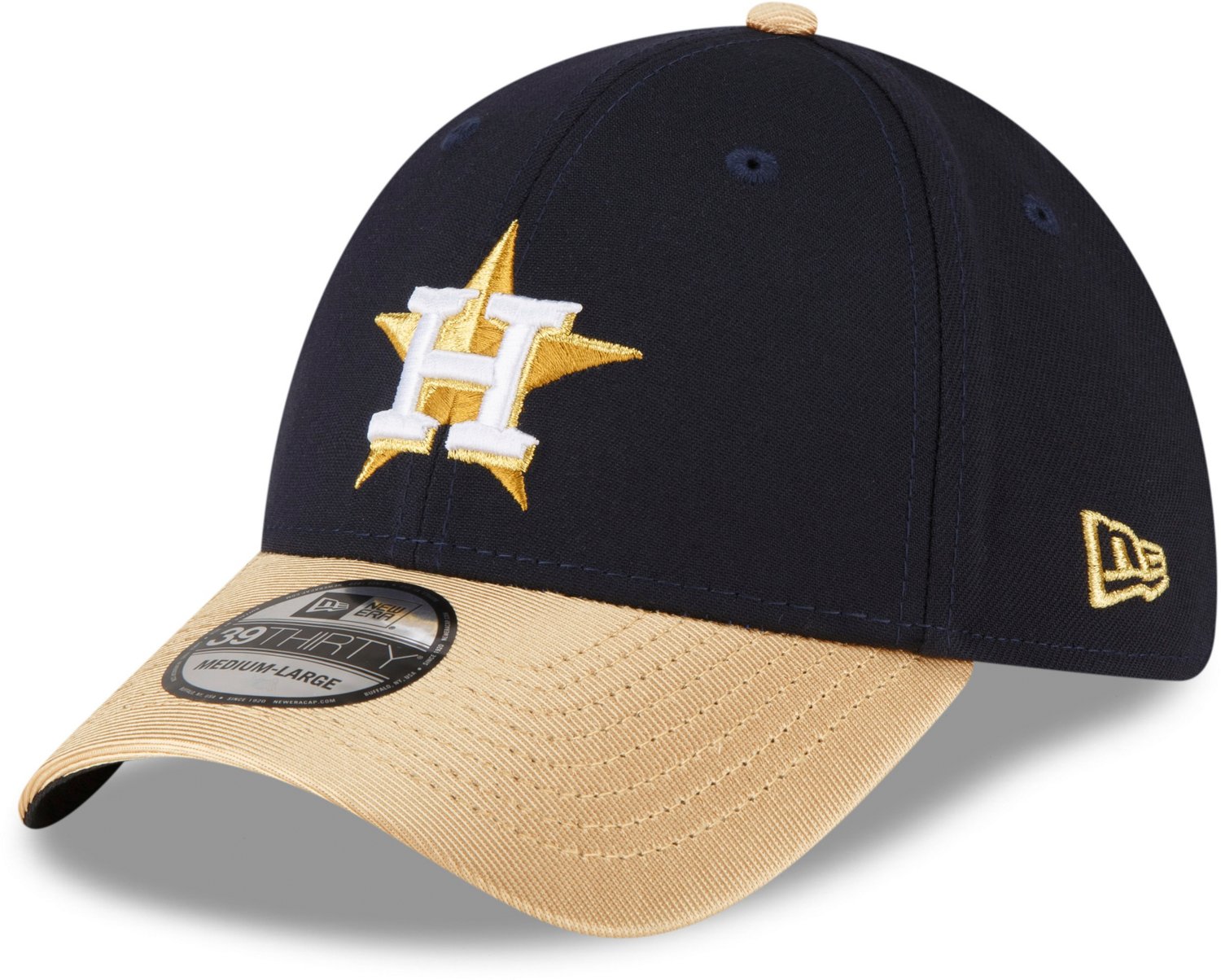 New Era Adults' Houston Astros 39THIRTY WS Champs Gold Collection