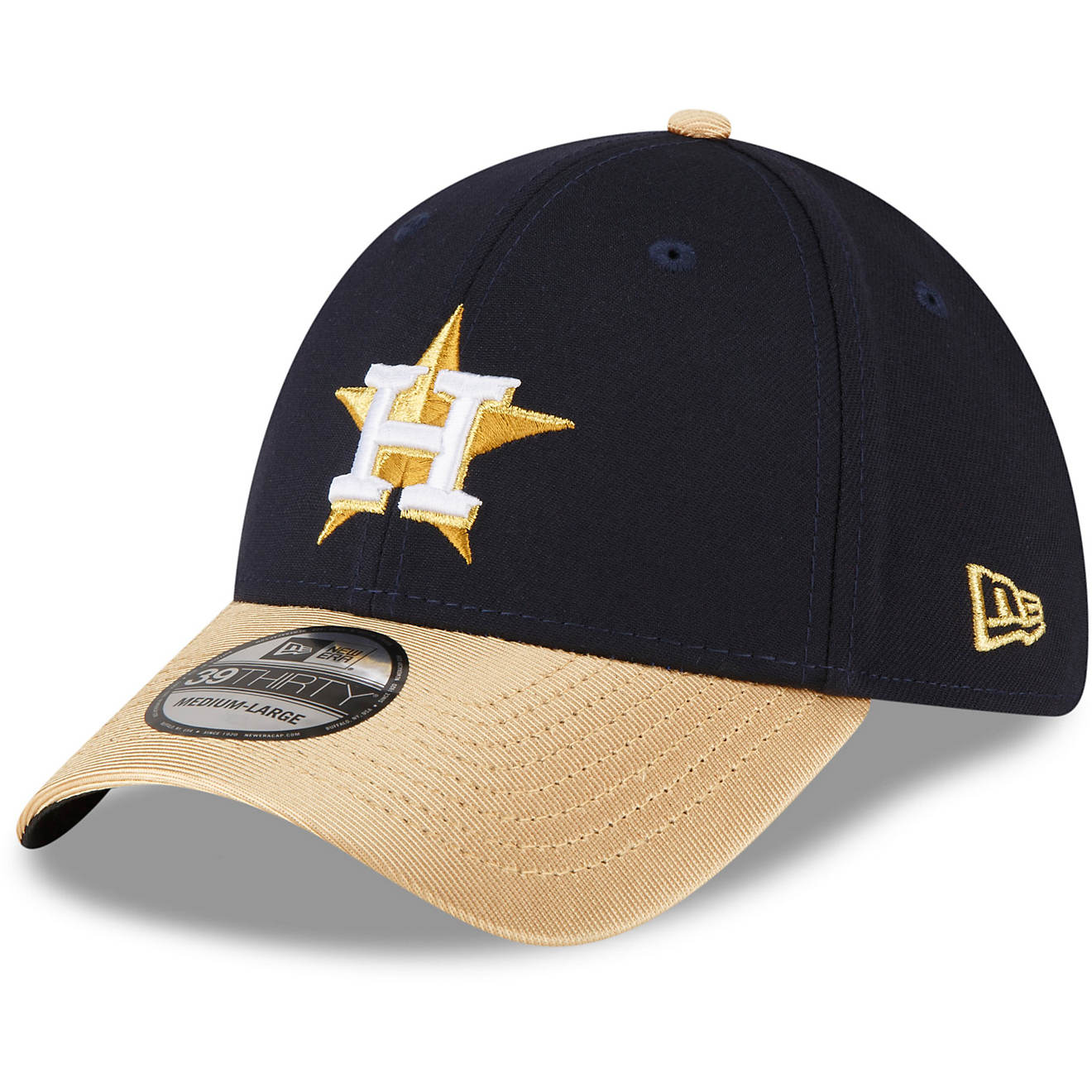 New Era Adults' Houston Astros 39THIRTY WS Champs Gold Collection Cap                                                            - view number 1