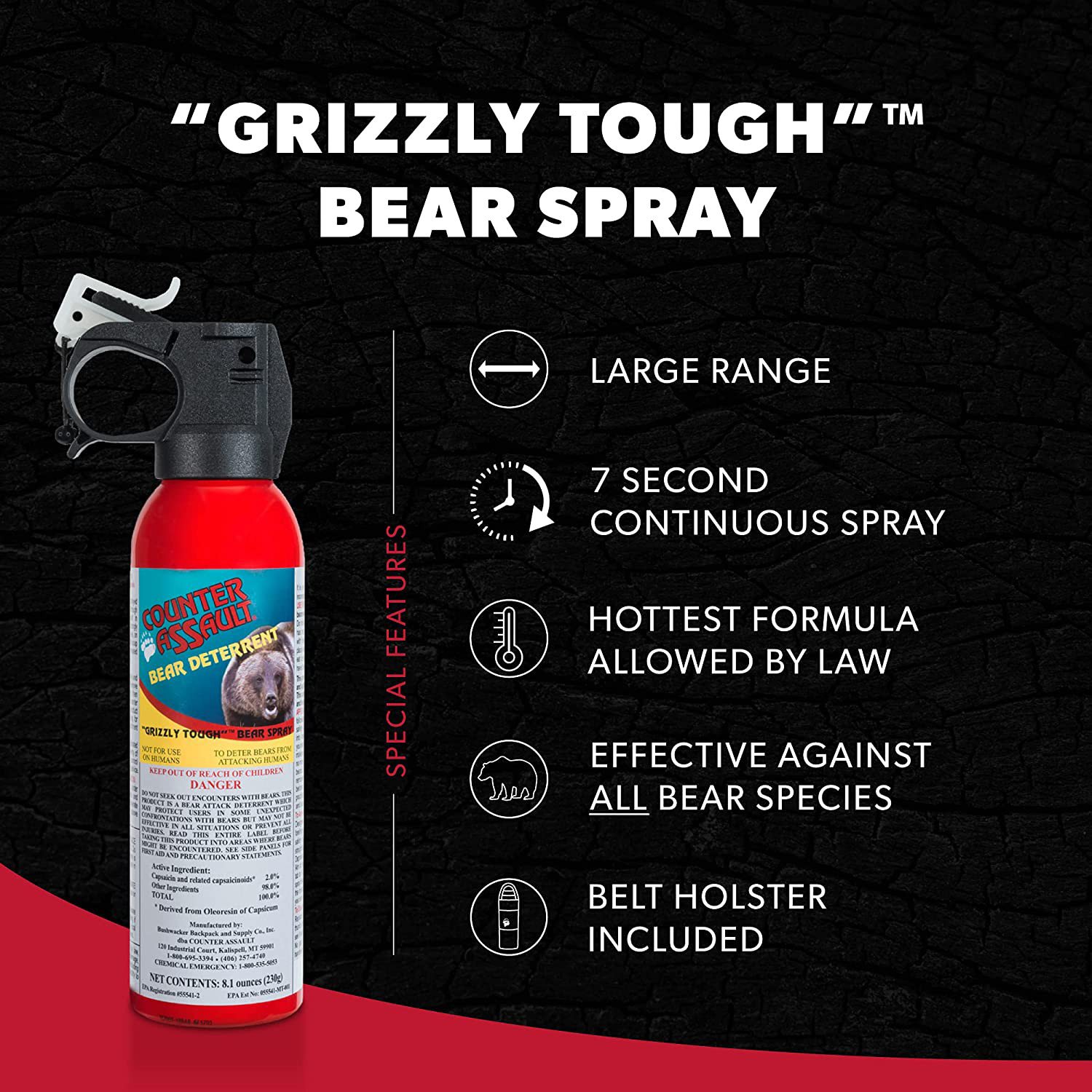 Counter Assault 32 ft Bear Pepper Spray 2-Pack                                                                                   - view number 4