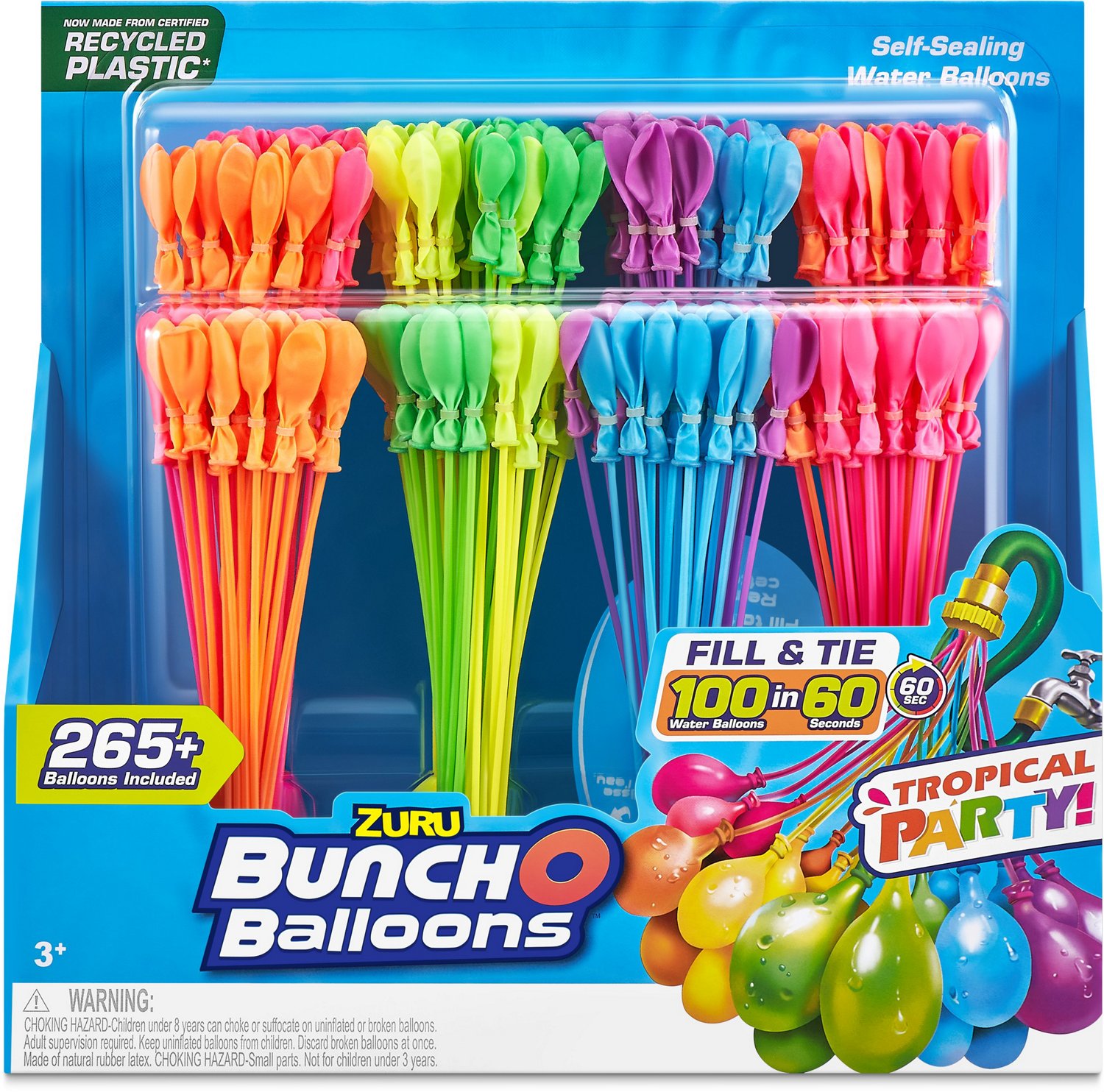 ZURU Bunch O Balloons Tropical Party 265+ Water Balloons 8-Pack                                                                  - view number 1 selected