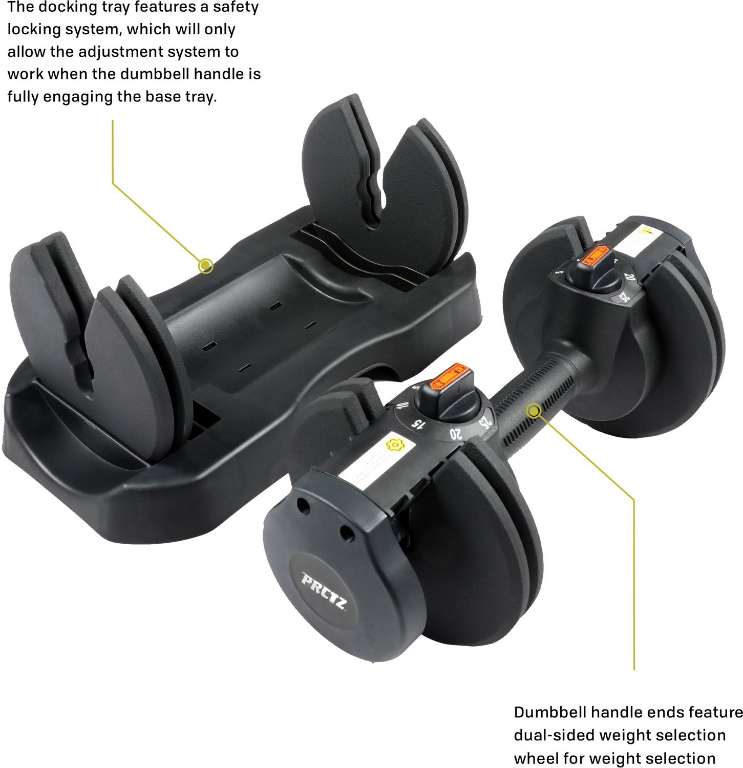 PRCTZ 5 to 25 lb Adjustable Dumbbell                                                                                             - view number 3