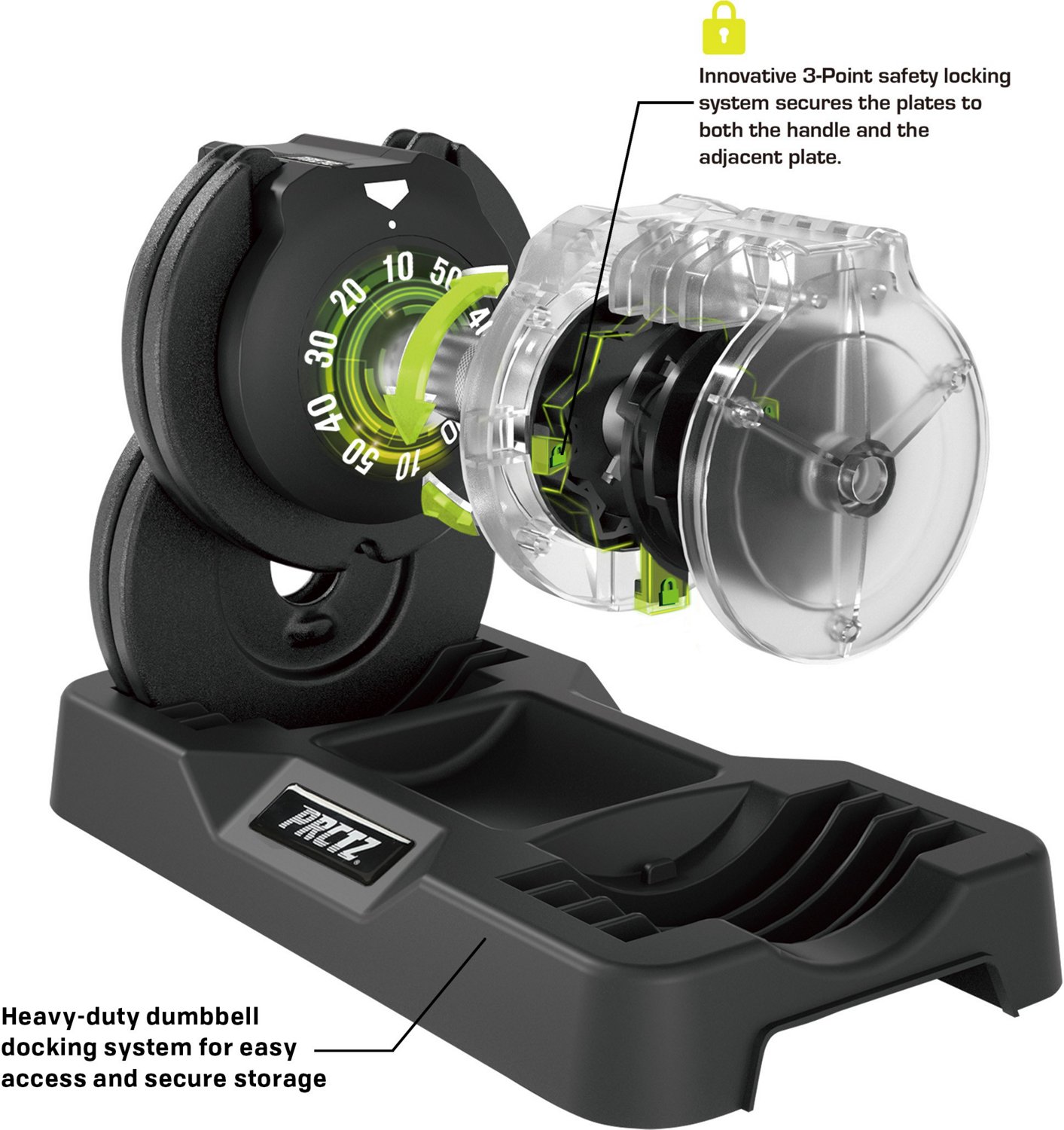 PRCTZ 10 to 50 lb Adjustable Dumbbell                                                                                            - view number 3