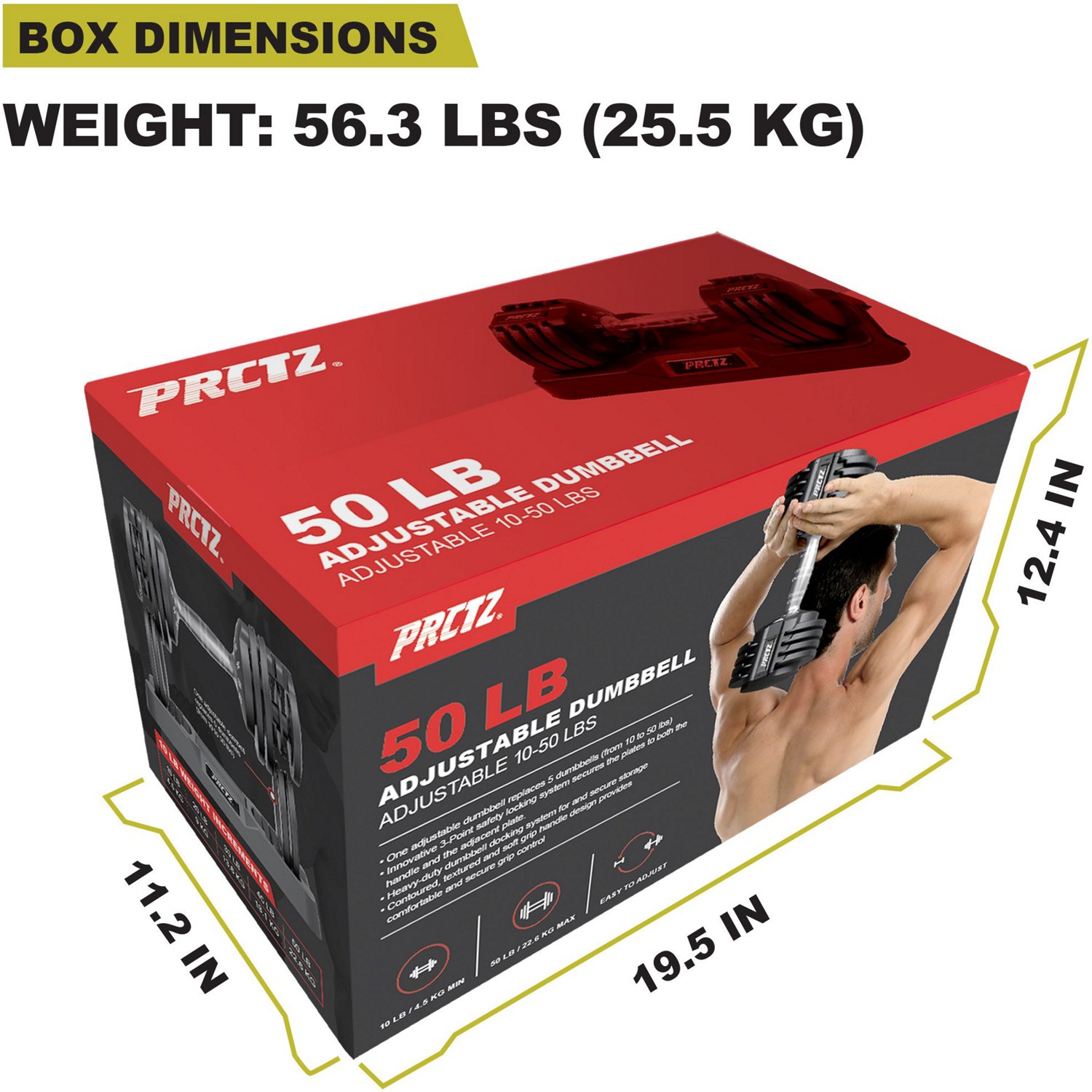 PRCTZ 10 to 50 lb Adjustable Dumbbell                                                                                            - view number 7