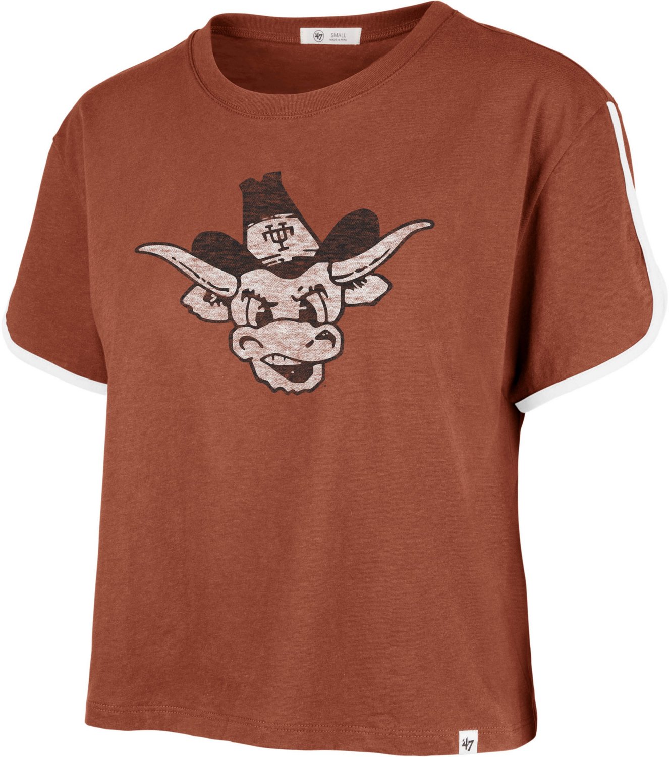 '47 Women's University of Texas Dolphin Hem Frankie Cropped T-shirt