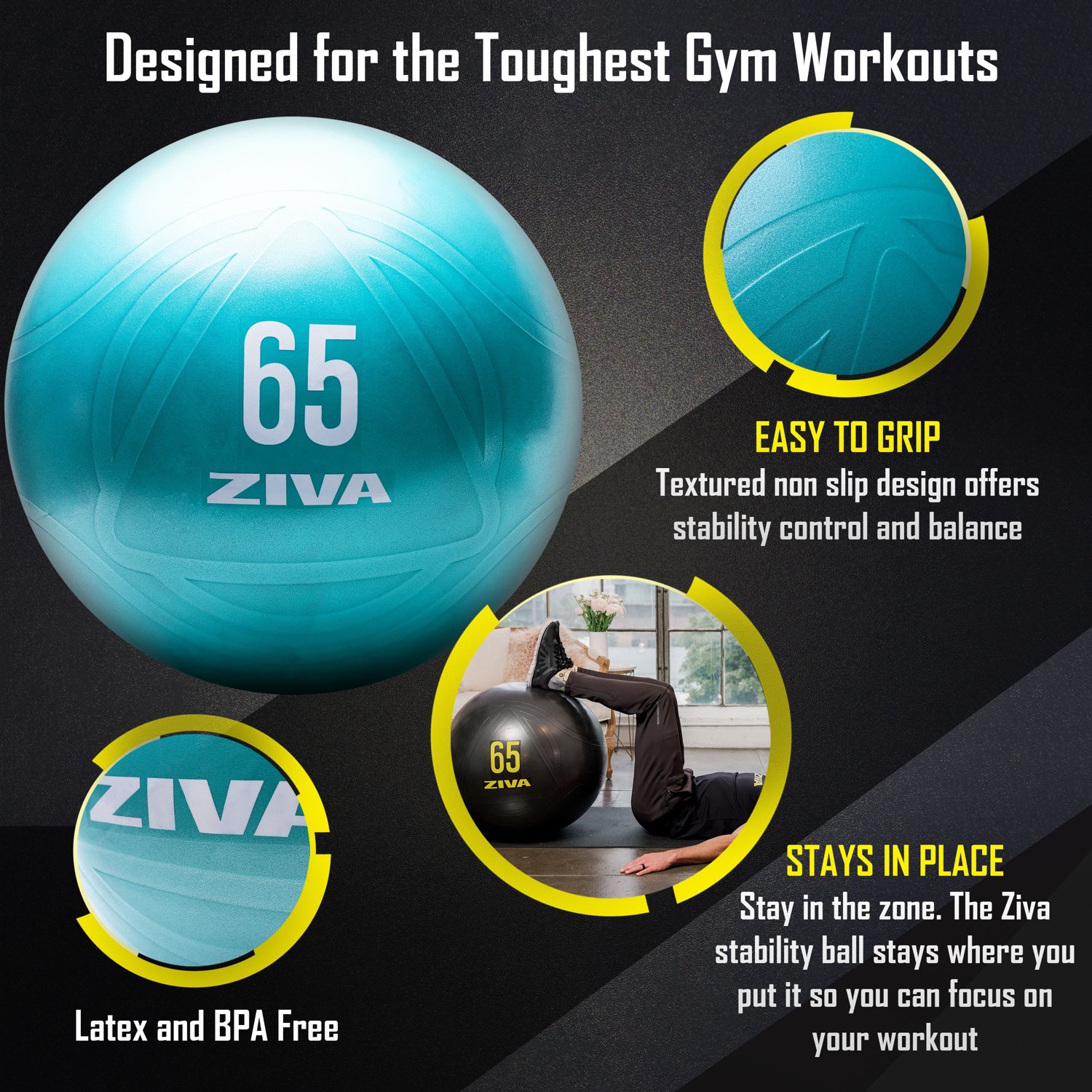 ZIVA Chic Anti-Burst Core Fit Ball - view number 6