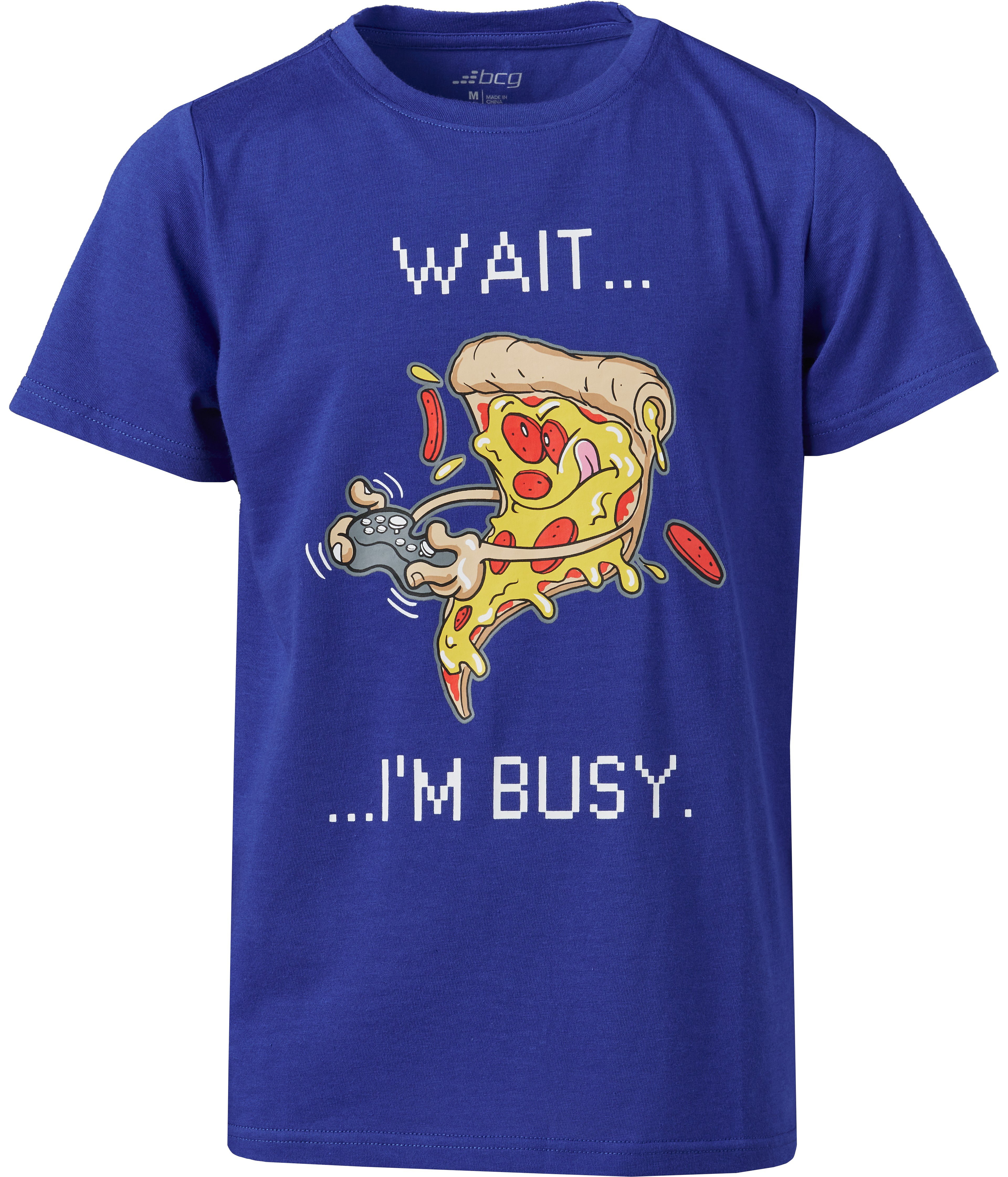 BCG Boys' Wait I'm Busy Pizza T-shirt