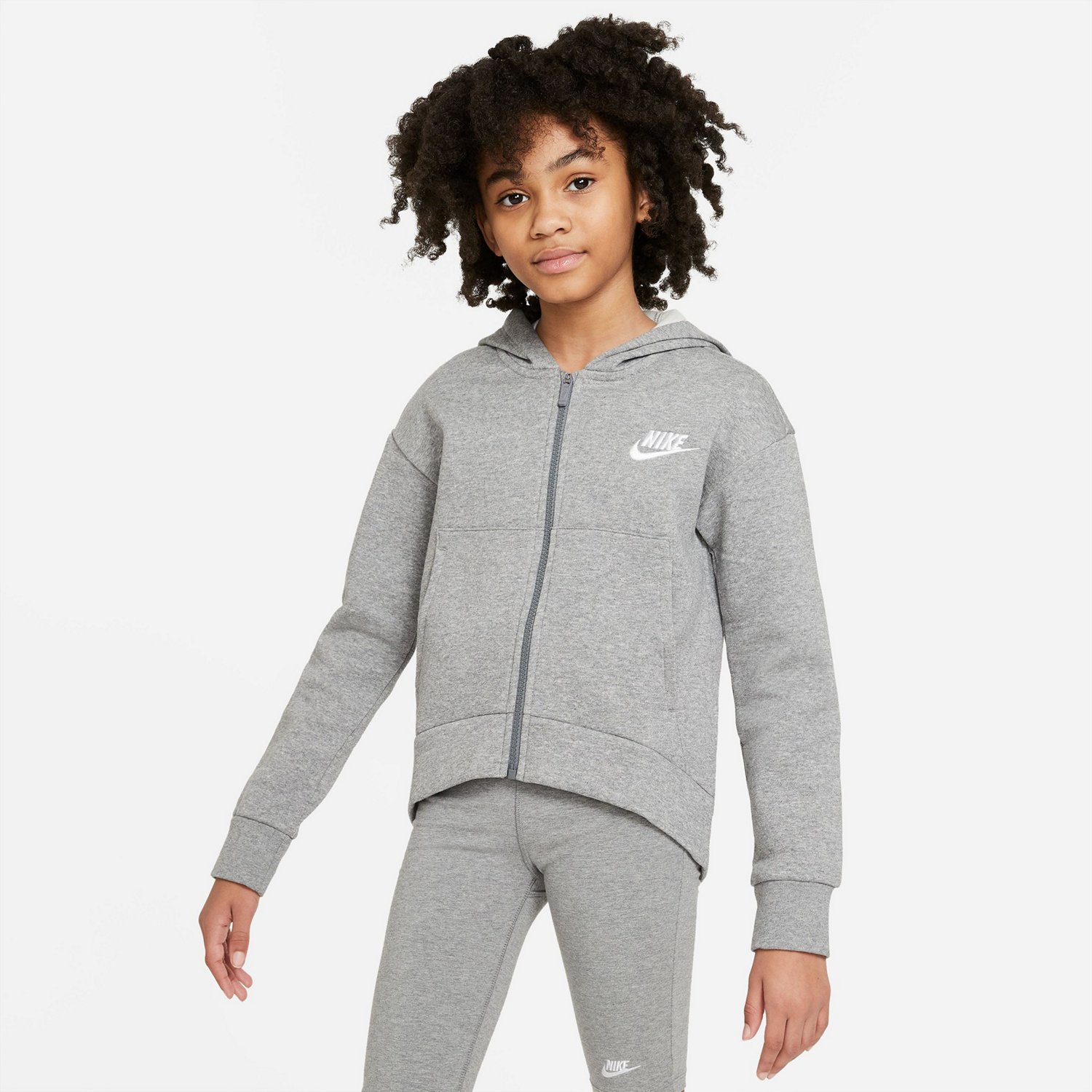 Nike Girls' Sportswear Club Fleece Full Zip Hoodie | Academy