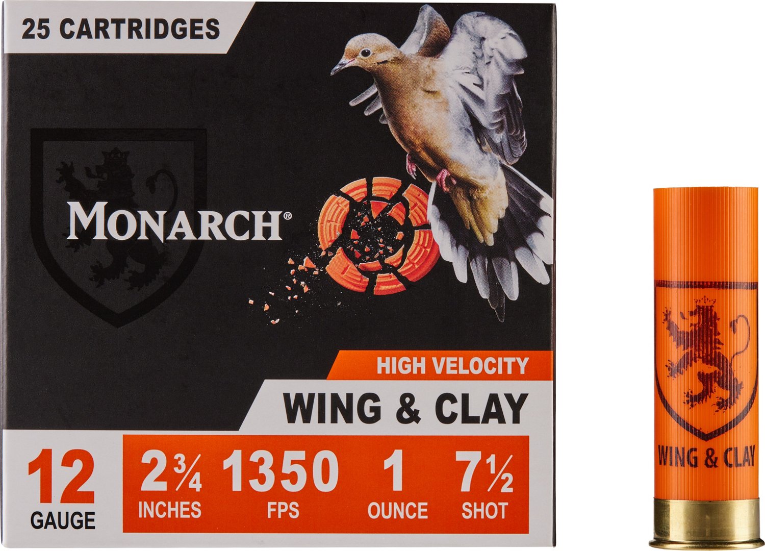 Monarch Wing & Clay 12 Gauge 1 oz Shotshells - 25 Rounds                                                                         - view number 1 selected