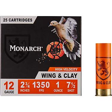 Monarch Wing & Clay 12 Gauge 1 oz Shotshells - 25 Rounds                                                                        