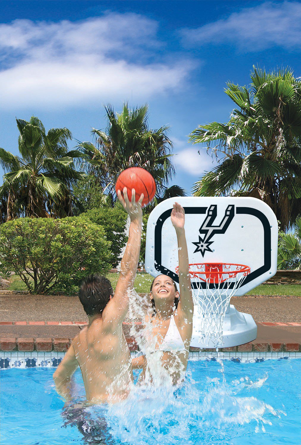 Poolmaster® San Antonio Spurs Competition Style Poolside Basketball Game                                                        - view number 3