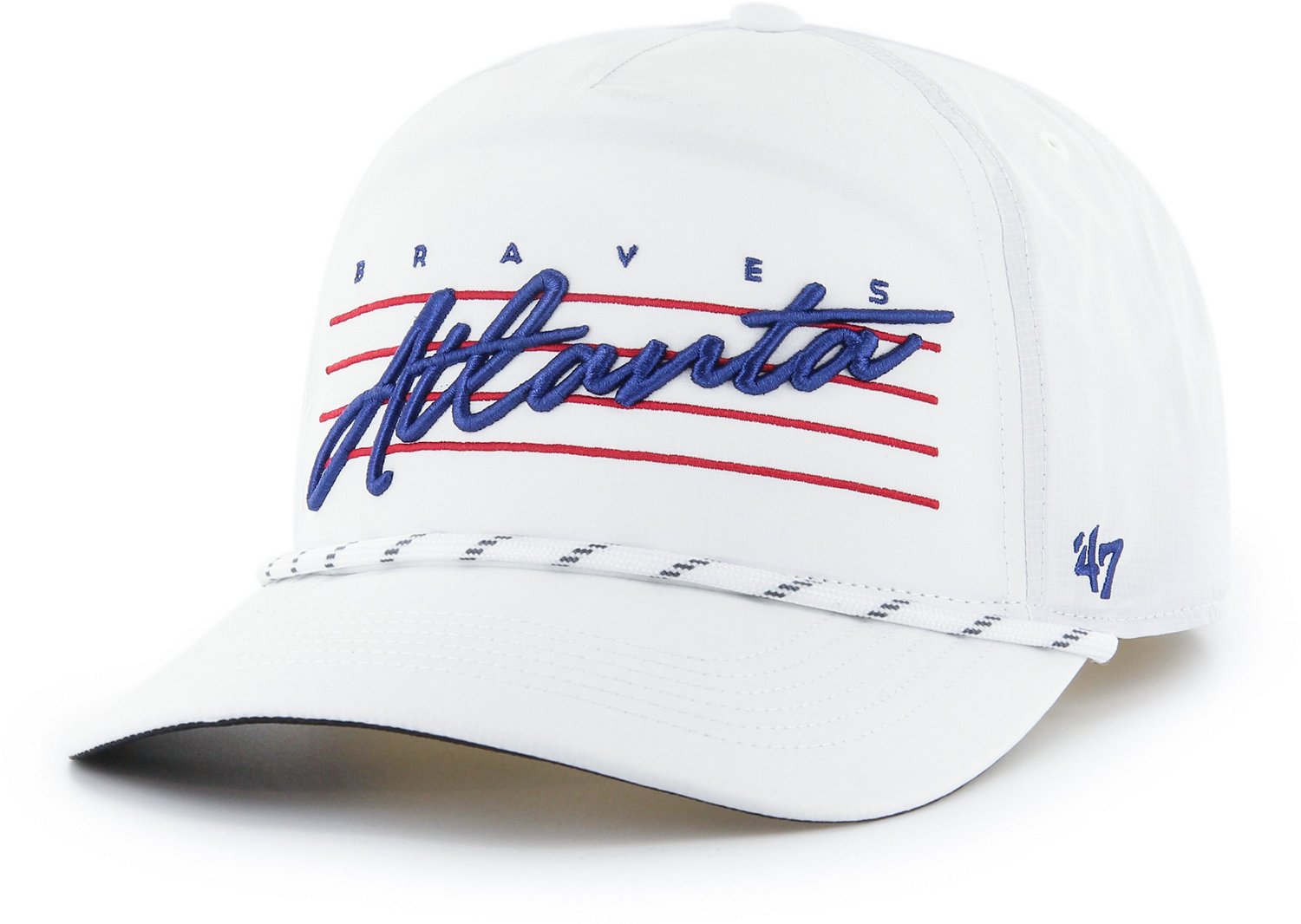 47 Brand Atlanta Braves Hat Mens Adjustable Blue Snapback Trucker Rope MLB  New