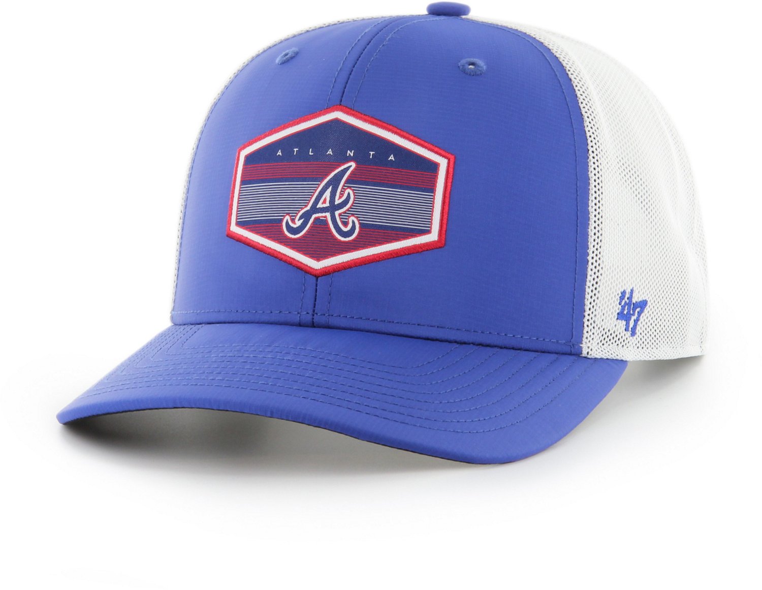 47 Brand Atlanta Braves Hat Mens Adjustable Blue Snapback Trucker Rope MLB  New