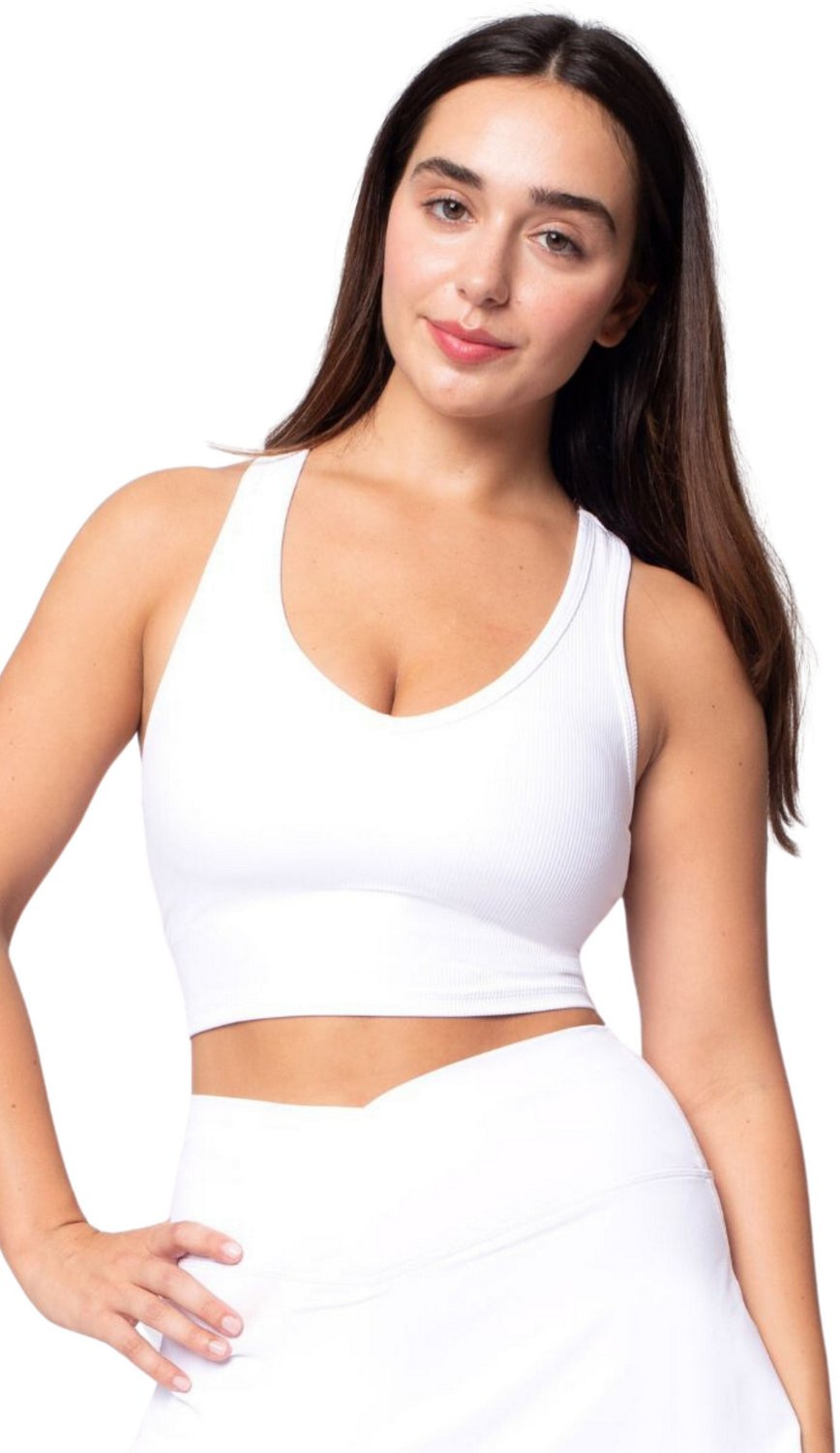 90 Degree by Reflex Women's Vortex Ribbed Crossfire Cropped Racerback Sports Bra                                                 - view number 3