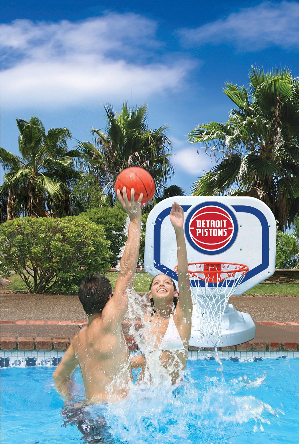 Poolmaster® Detroit Pistons Competition Style Poolside Basketball Game                                                          - view number 3