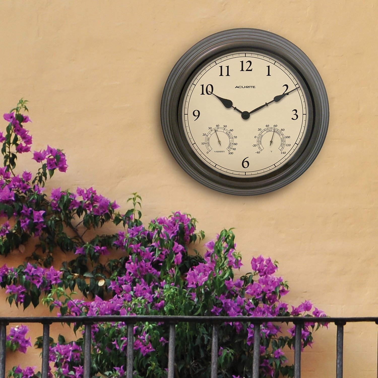 AcuRite Weathered Bronze Outdoor Clock Free Shipping at Academy