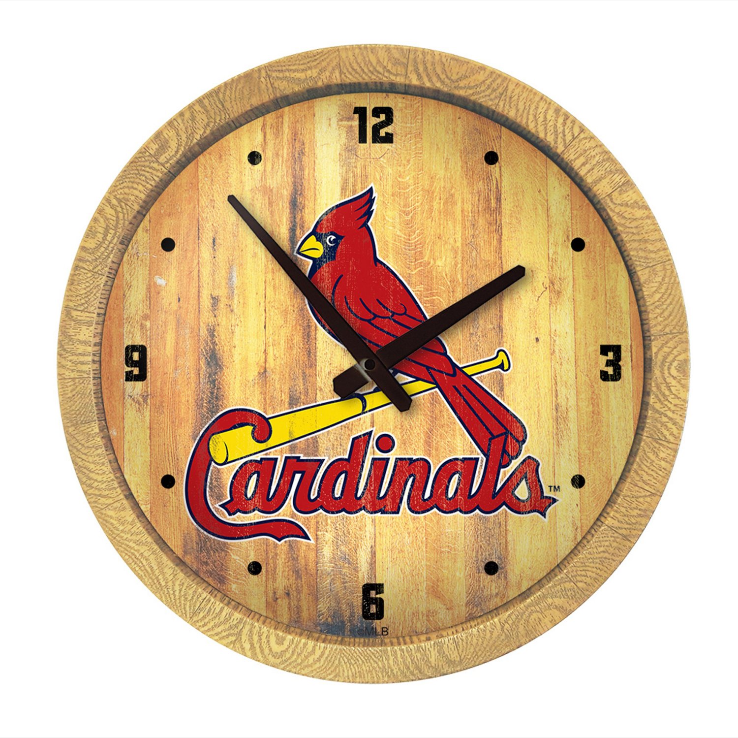 The Fan-Brand St. Louis Cardinals Faux Barrel Top Wall Clock