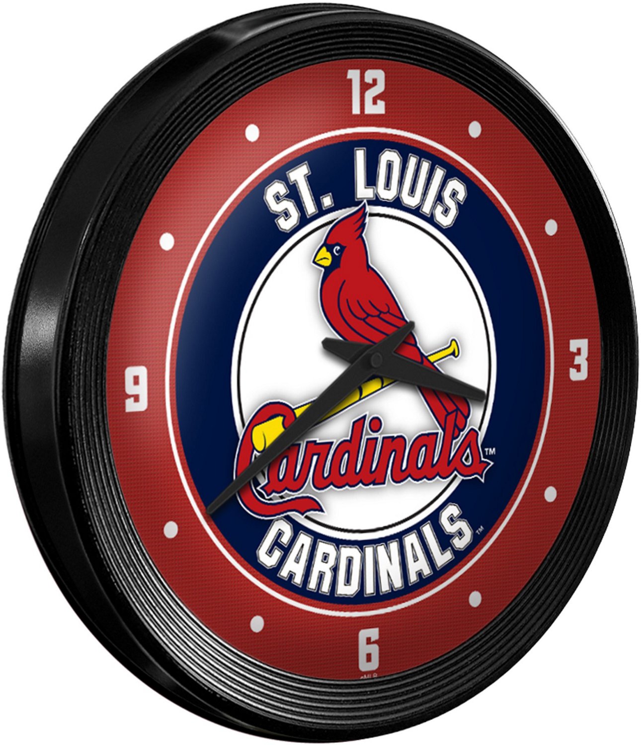 The Fan-Brand St. Louis Cardinals Ribbed Frame Wall Clock - view number 2