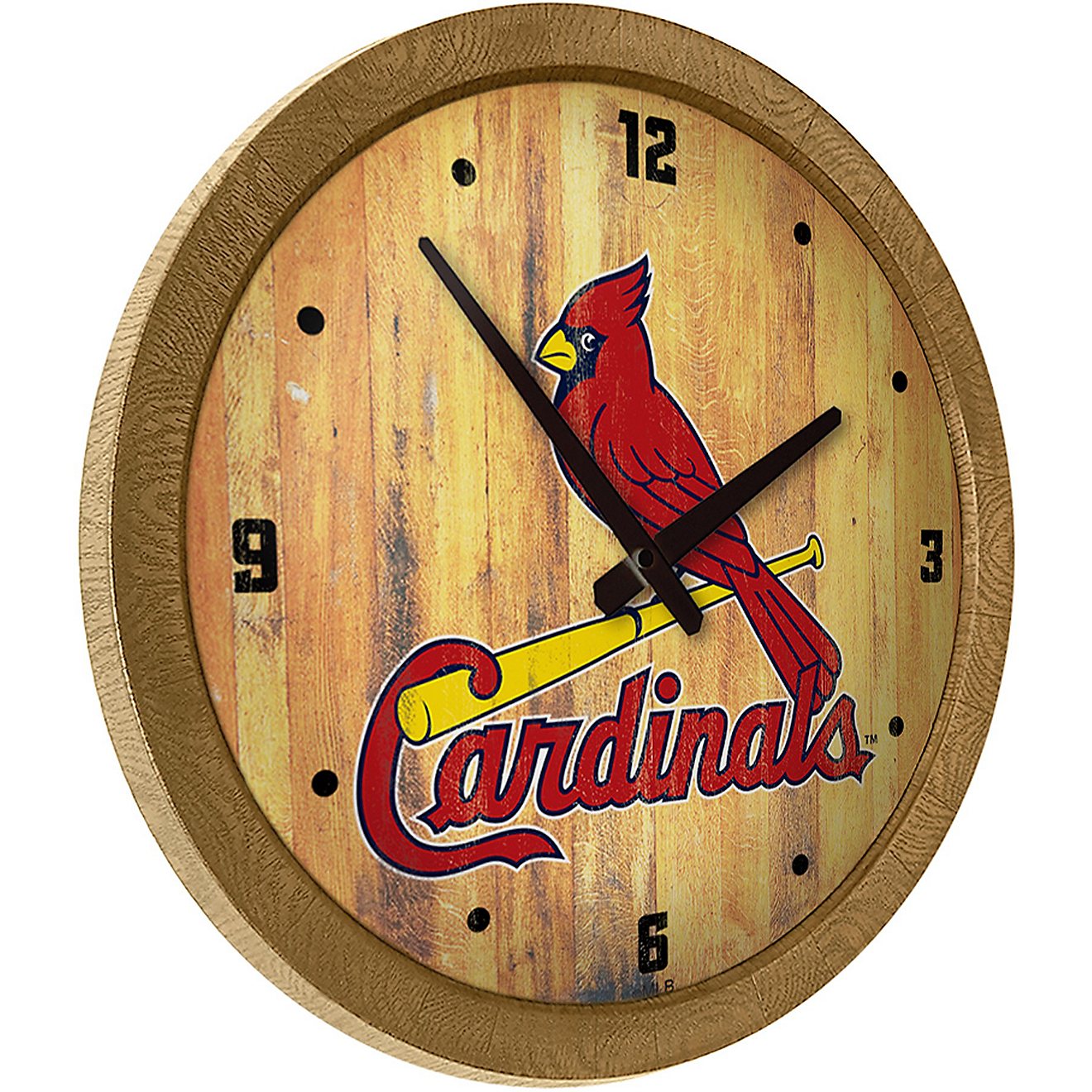 The Fan-Brand St. Louis Cardinals Faux Barrel Top Wall Clock                                                                     - view number 2