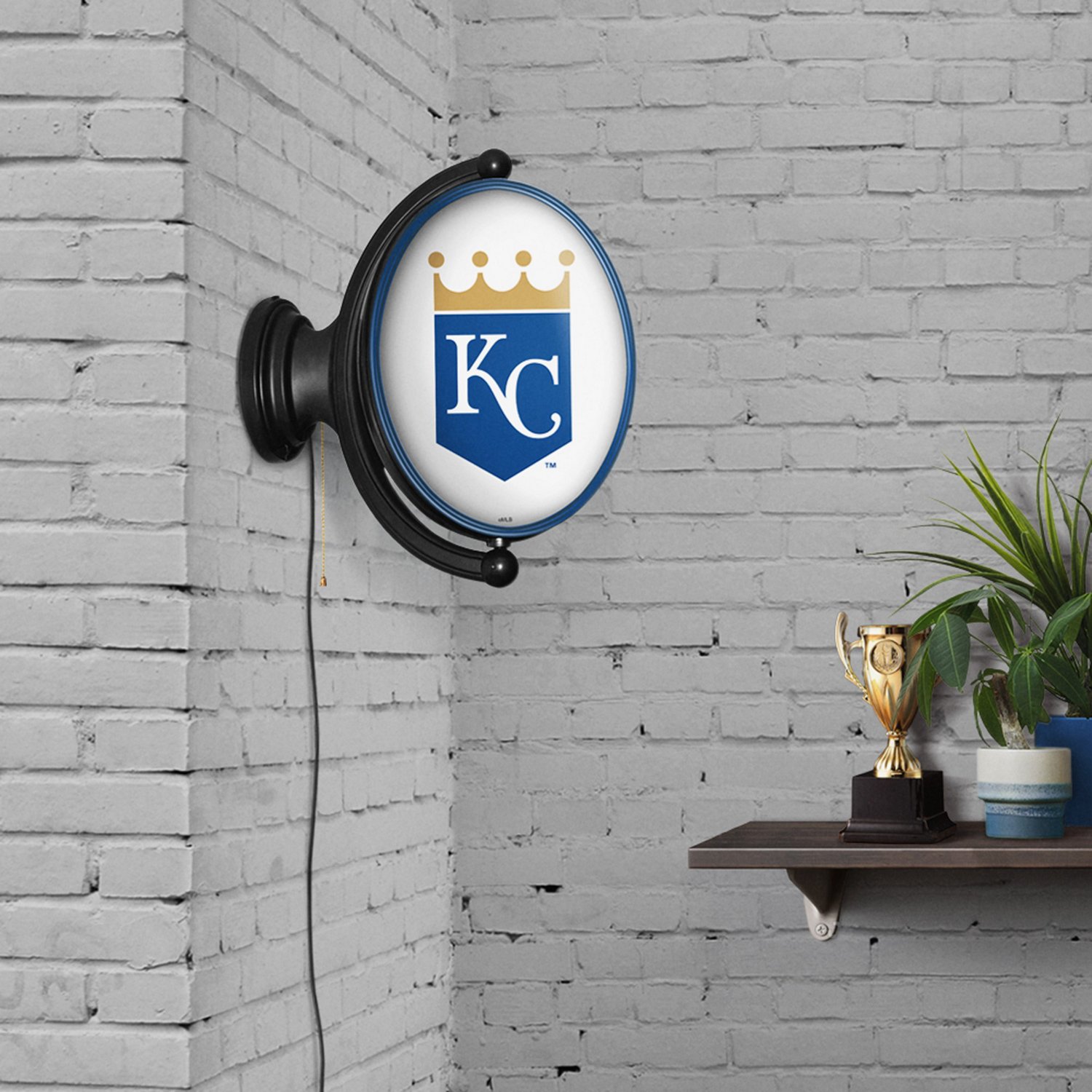 The Fan-Brand Kansas City Royals Original Oval Rotating Lighted Wall Sign - view number 4