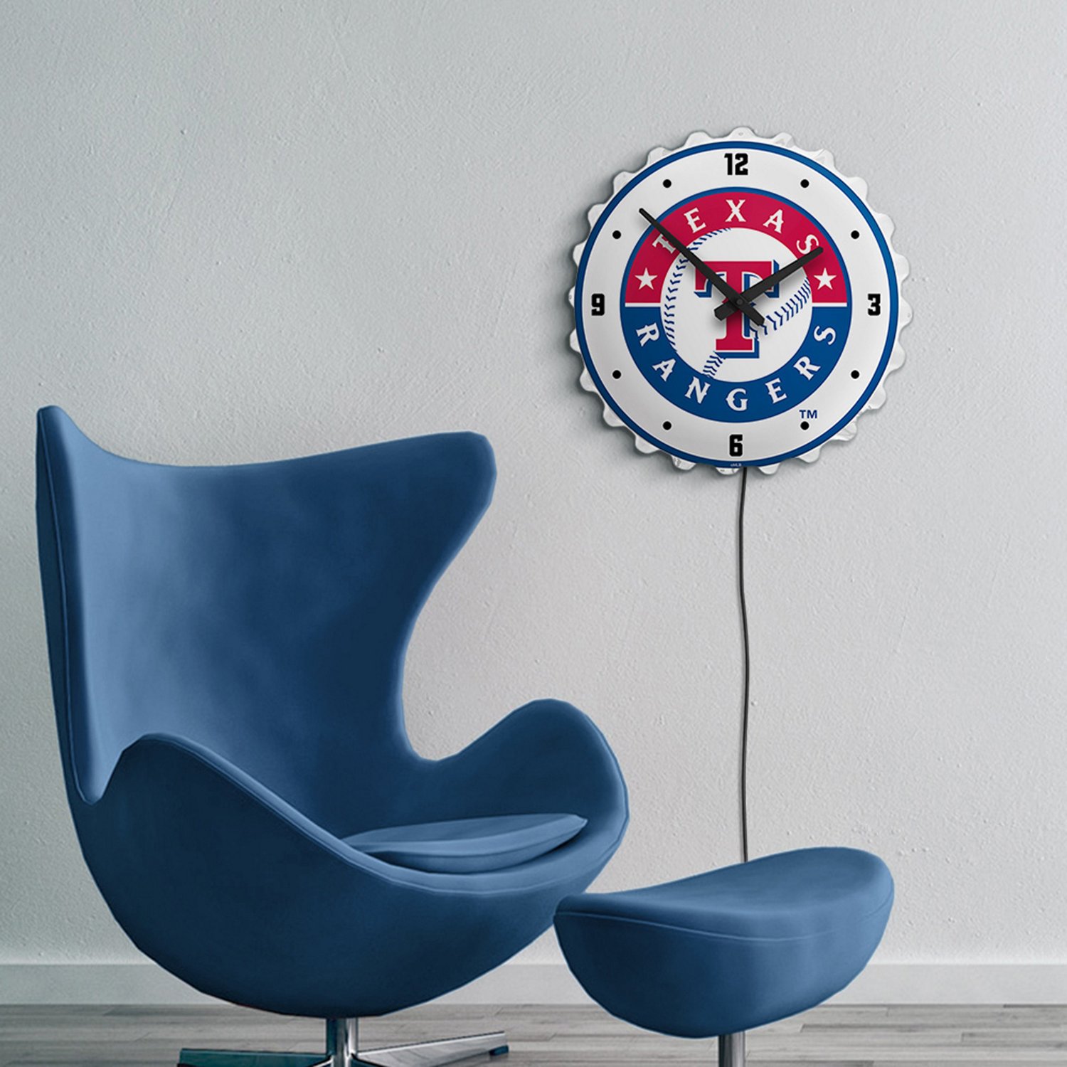 The Fan-Brand Texas Rangers Bottle Cap Lighted Wall Clock - view number 5