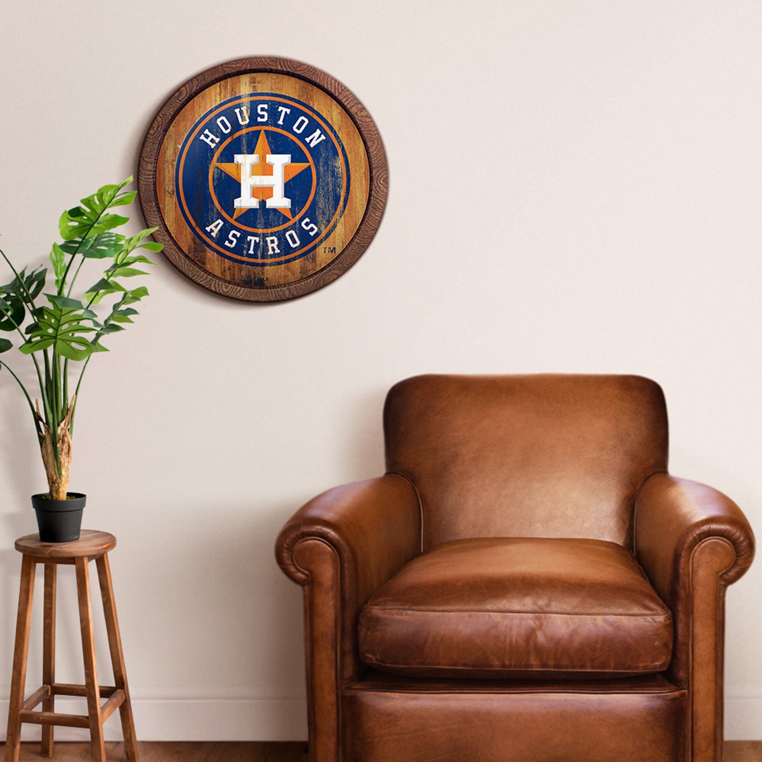 The Fan-Brand Houston Astros Weathered Faux Barrel Top Sign - view number 5