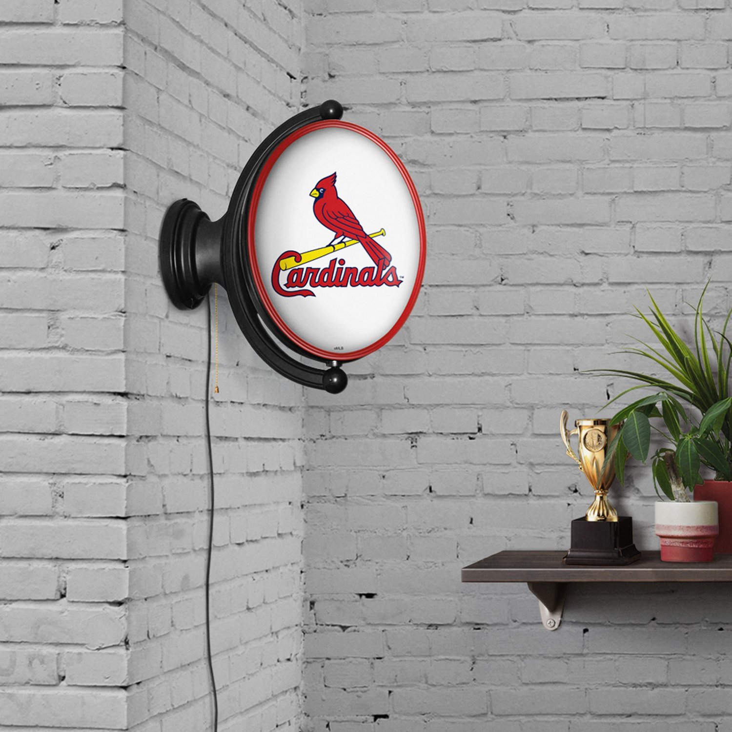 The Fan-Brand St. Louis Cardinals Original Oval Rotating Lighted Wall Sign - view number 4