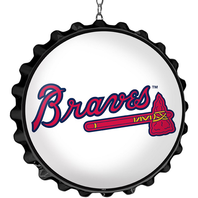 The FanBrand Atlanta Braves DoubleSided Bottle Cap Dangler