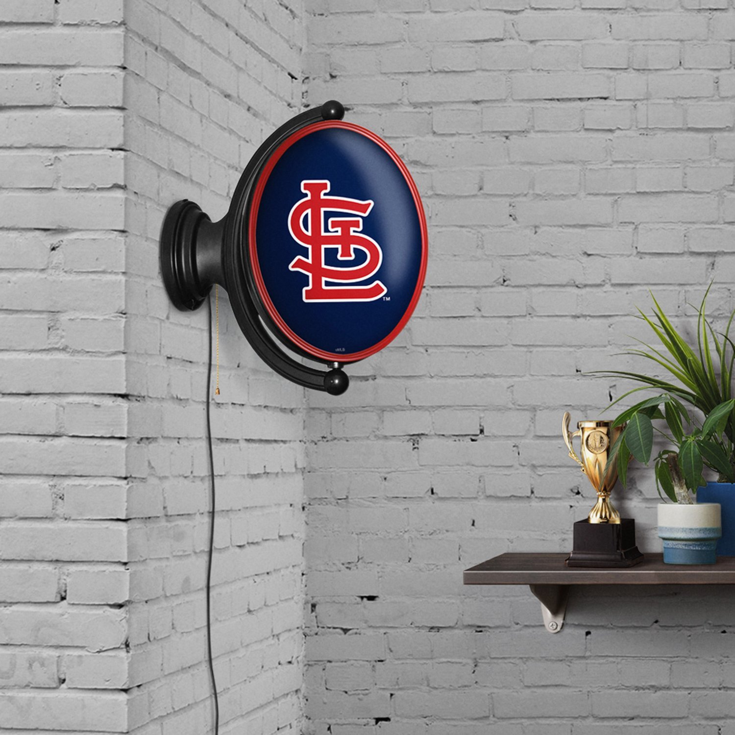 The Fan-Brand St. Louis Cardinals Original Oval Rotating Lighted Wall Sign - view number 4