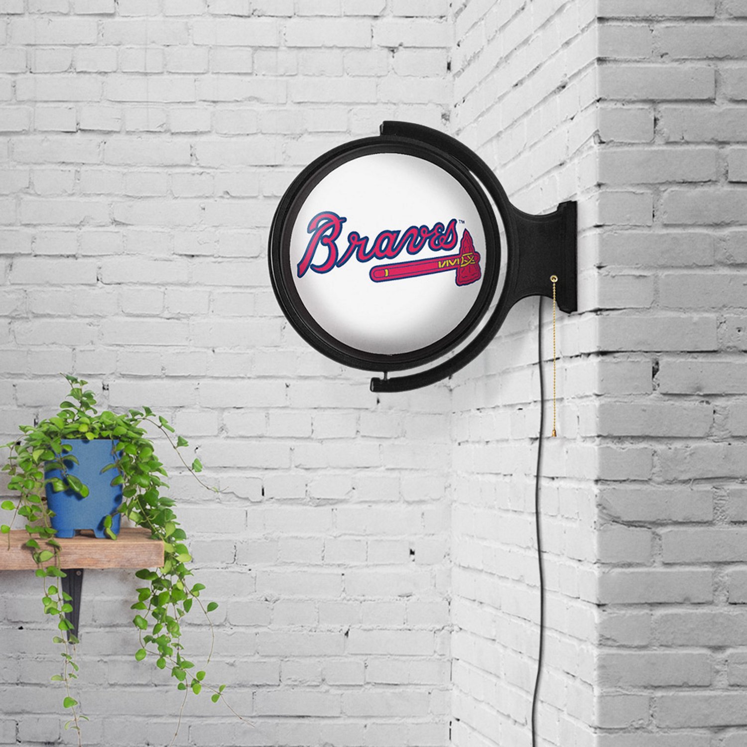 The Fan-Brand Atlanta Braves Logo Original Rotating Lighted Wall Sign                                                            - view number 4