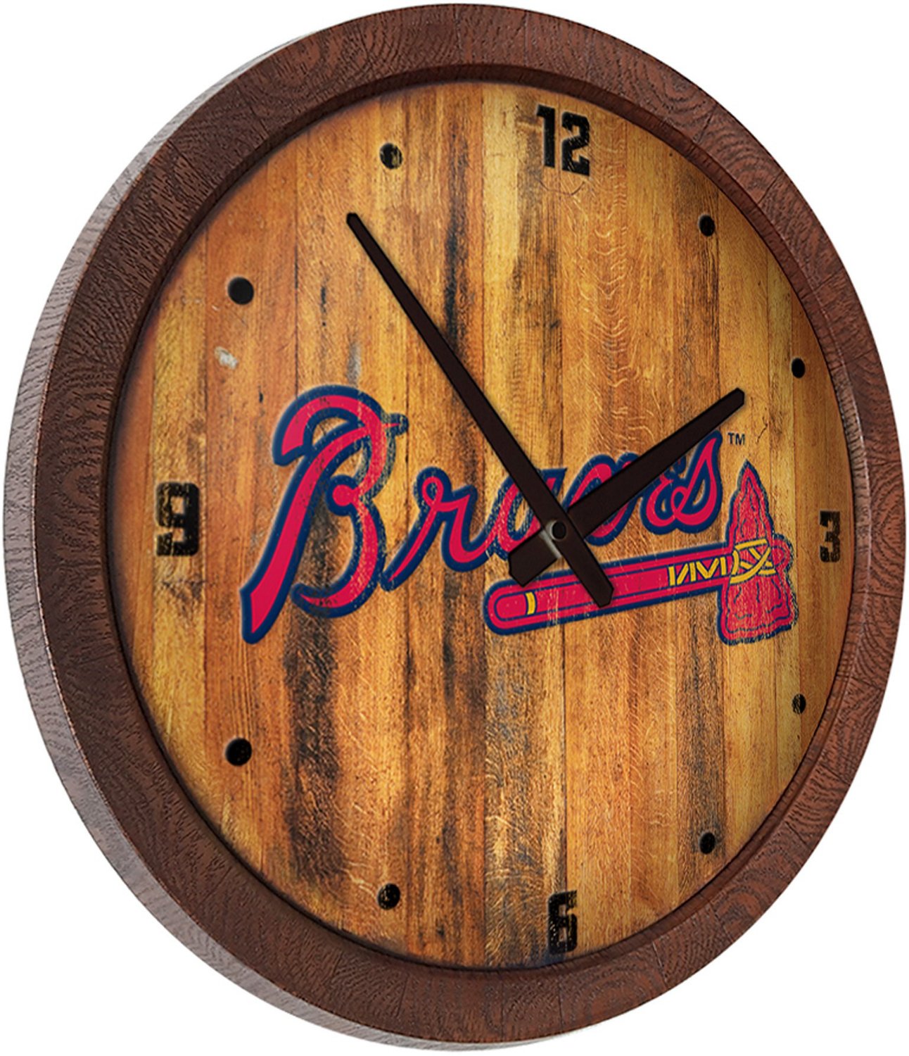 The Fan-Brand Atlanta Braves Faux Barrel Top Wall Clock - view number 2