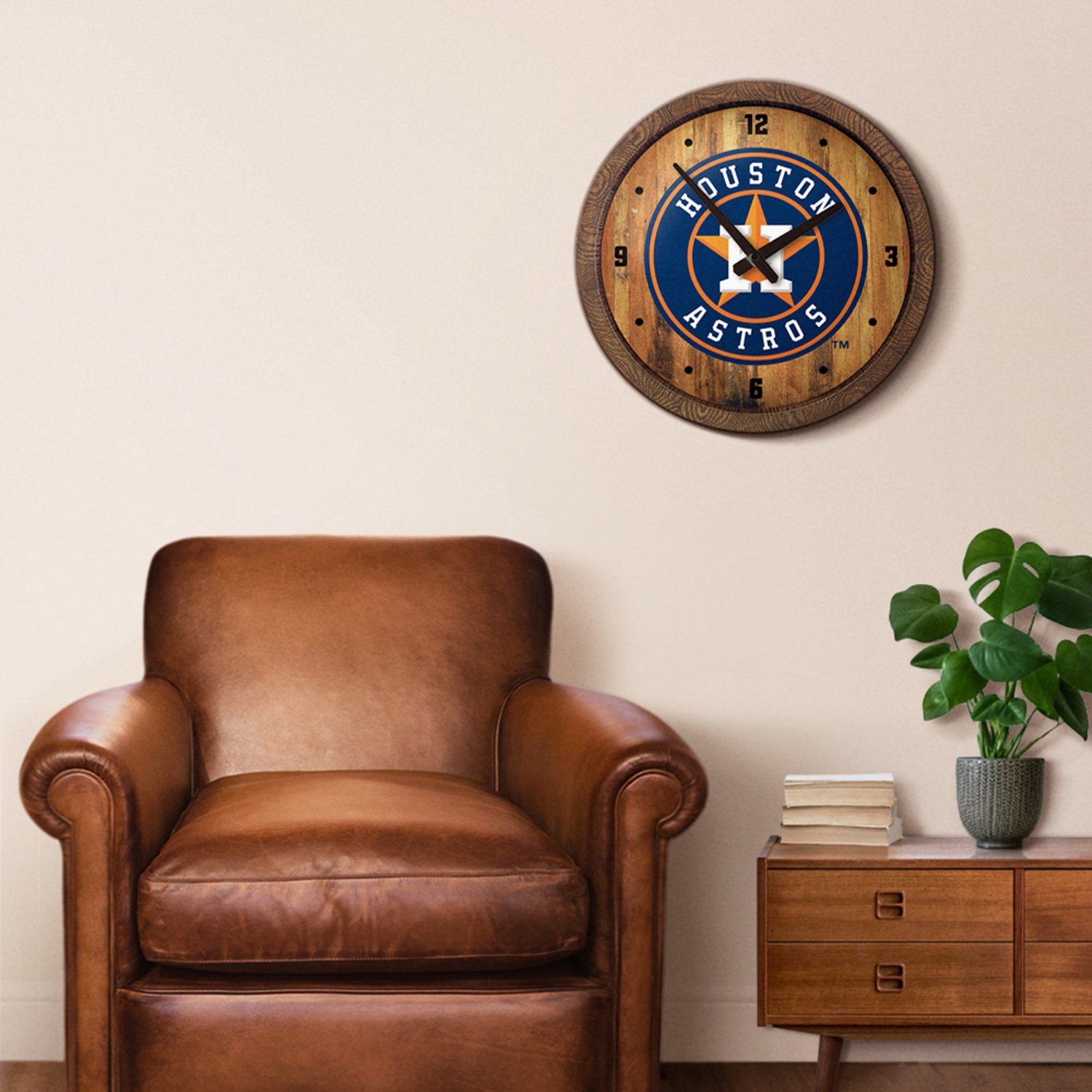 The Fan-Brand Houston Astros Faux Barrel Top Wall Clock - view number 5